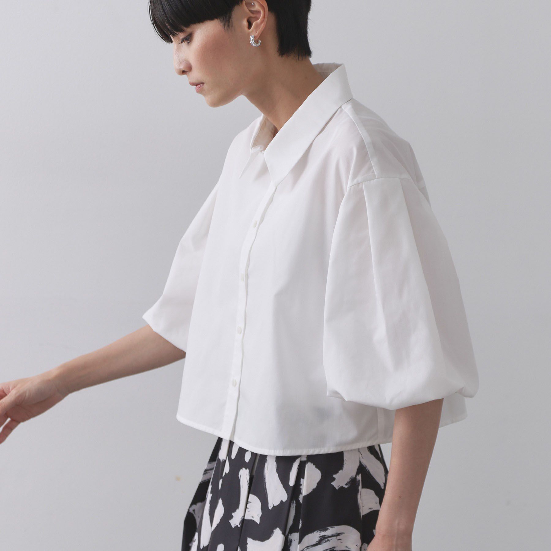 OPAQUE.CLIP「バルーンスリーブシャツ【洗濯機洗い可】」|シャツ・ブラウス|