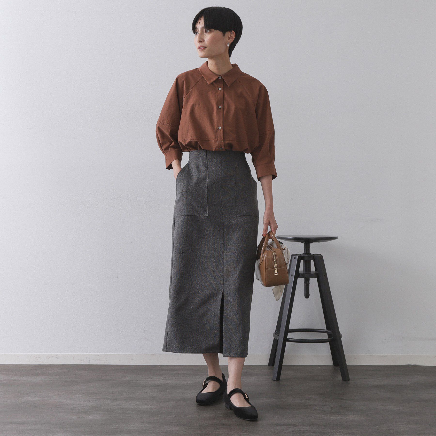 OPAQUE.CLIP「切替フォルムシャツ【洗濯機洗い可】」|シャツ・ブラウス|