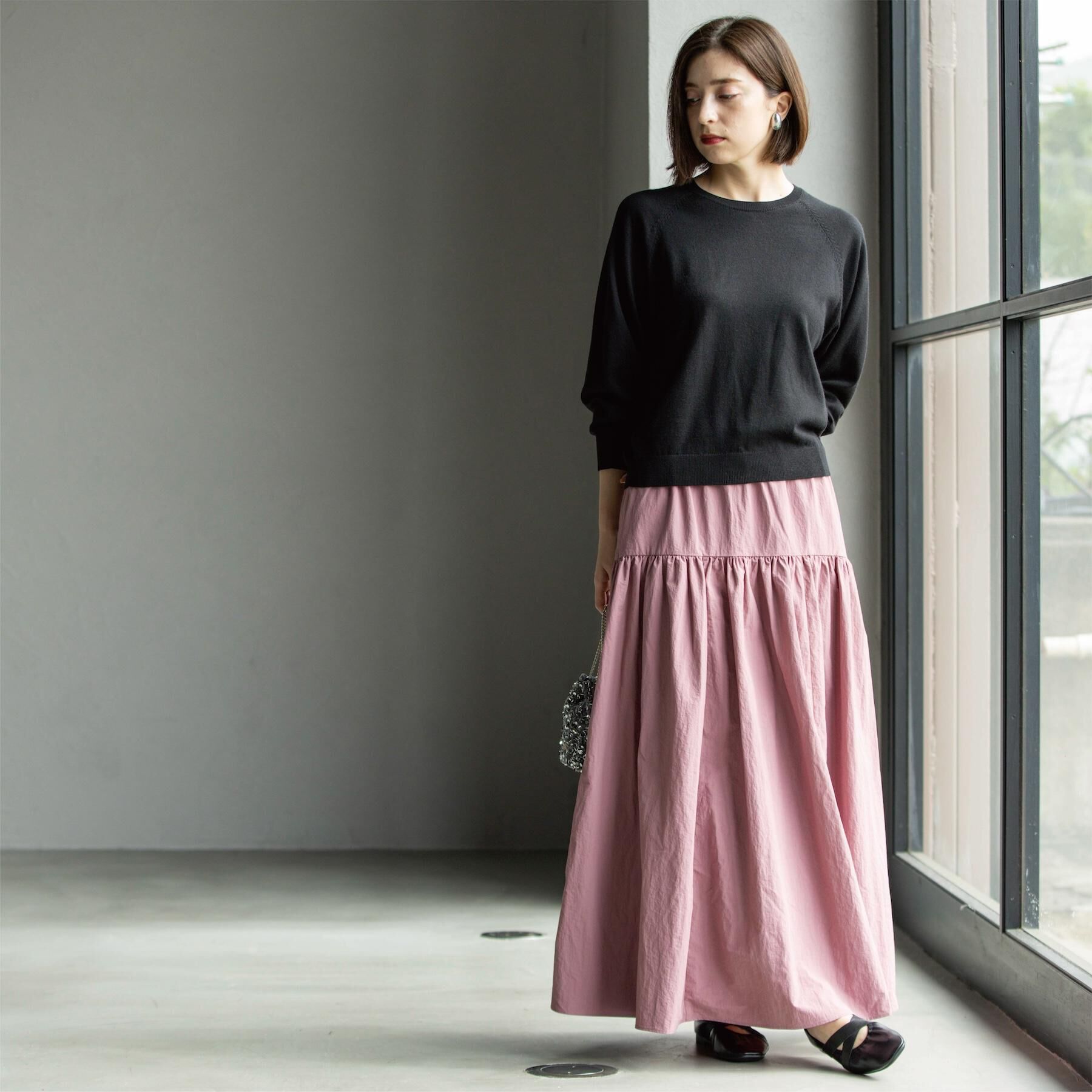 OPAQUE.CLIP「ラグランクルーネックニット/エクストラファインメリノウール【THEシリーズ/洗濯機OK】」|ニット・セーター|