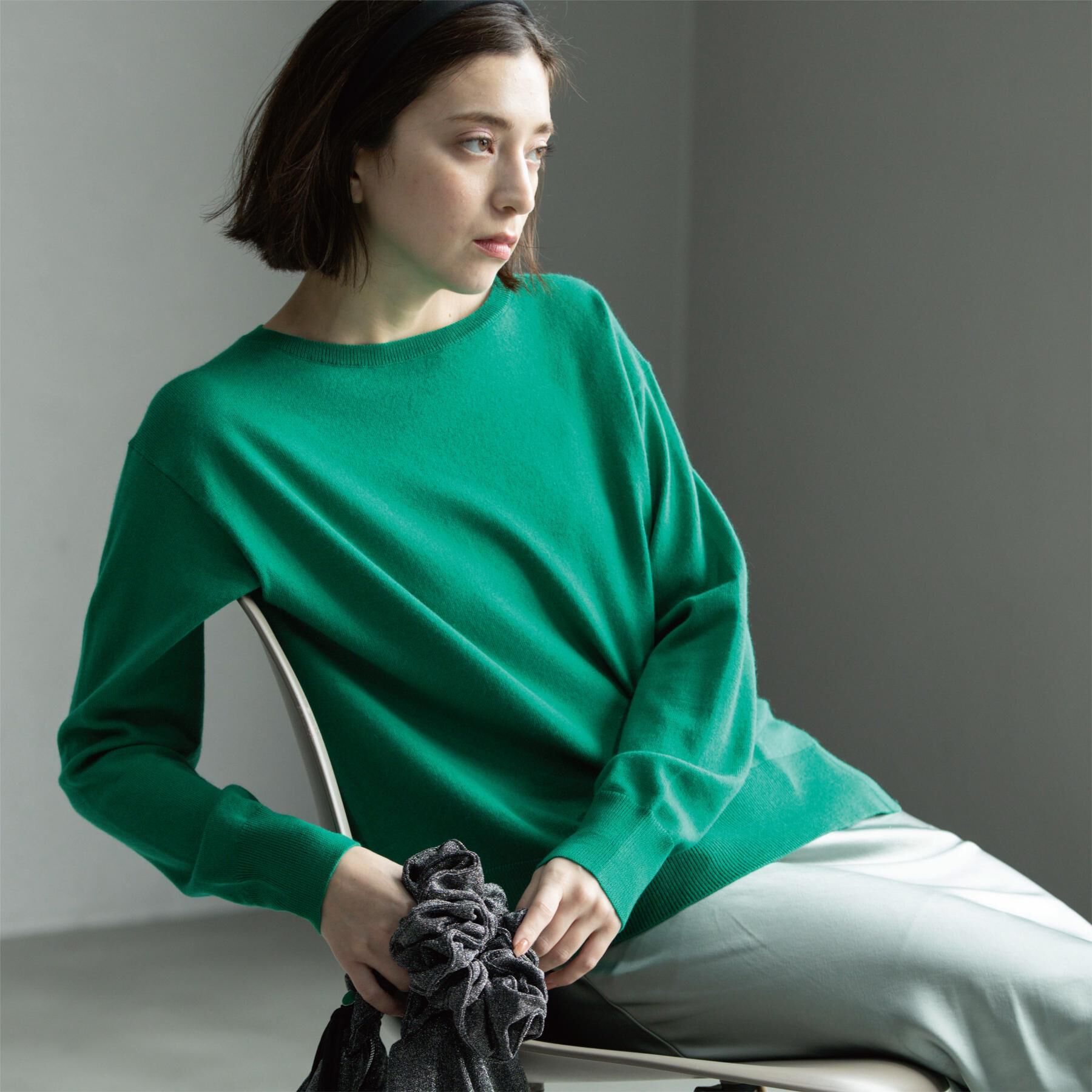 OPAQUE.CLIP「ボートネックニット/エクストラファインメリノウール【THEシリーズ/洗濯機OK】」|ニット・セーター|