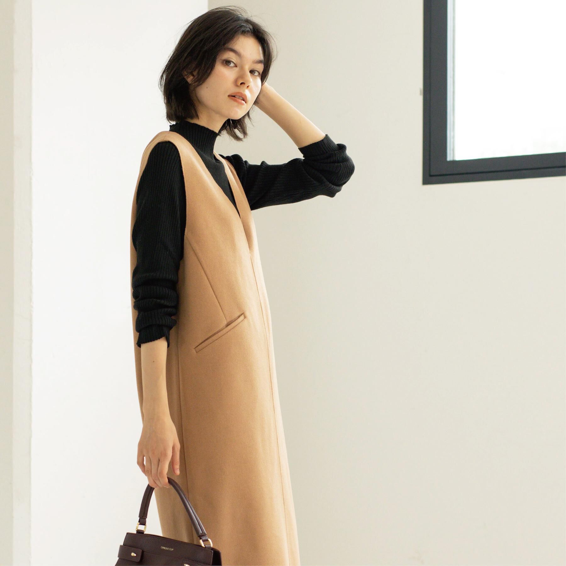 OPAQUE.CLIP「ウールライクジャンパードレス【洗濯機洗い可】」|ワンピース|