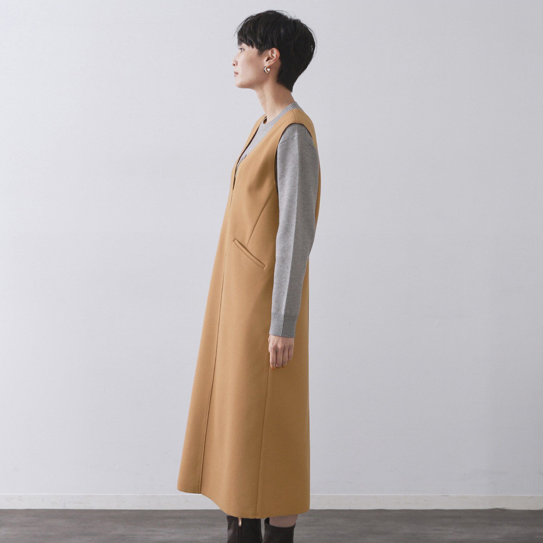 OPAQUE.CLIP「ウールライクジャンパードレス【洗濯機洗い可】」|ワンピース|