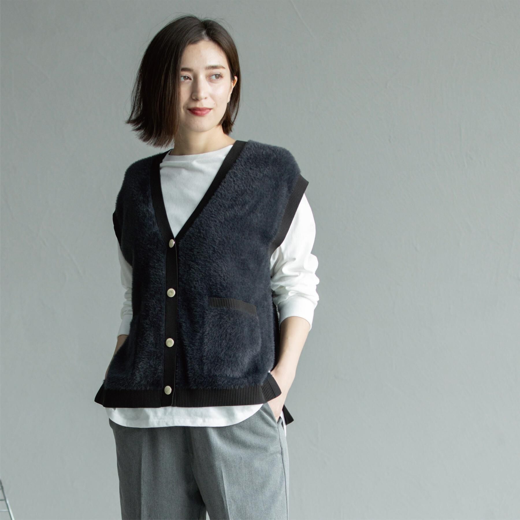 OPAQUE.CLIP「フェザーヤーンニットベスト【洗濯機OK/抗ピル】」|ニット・セーター|
