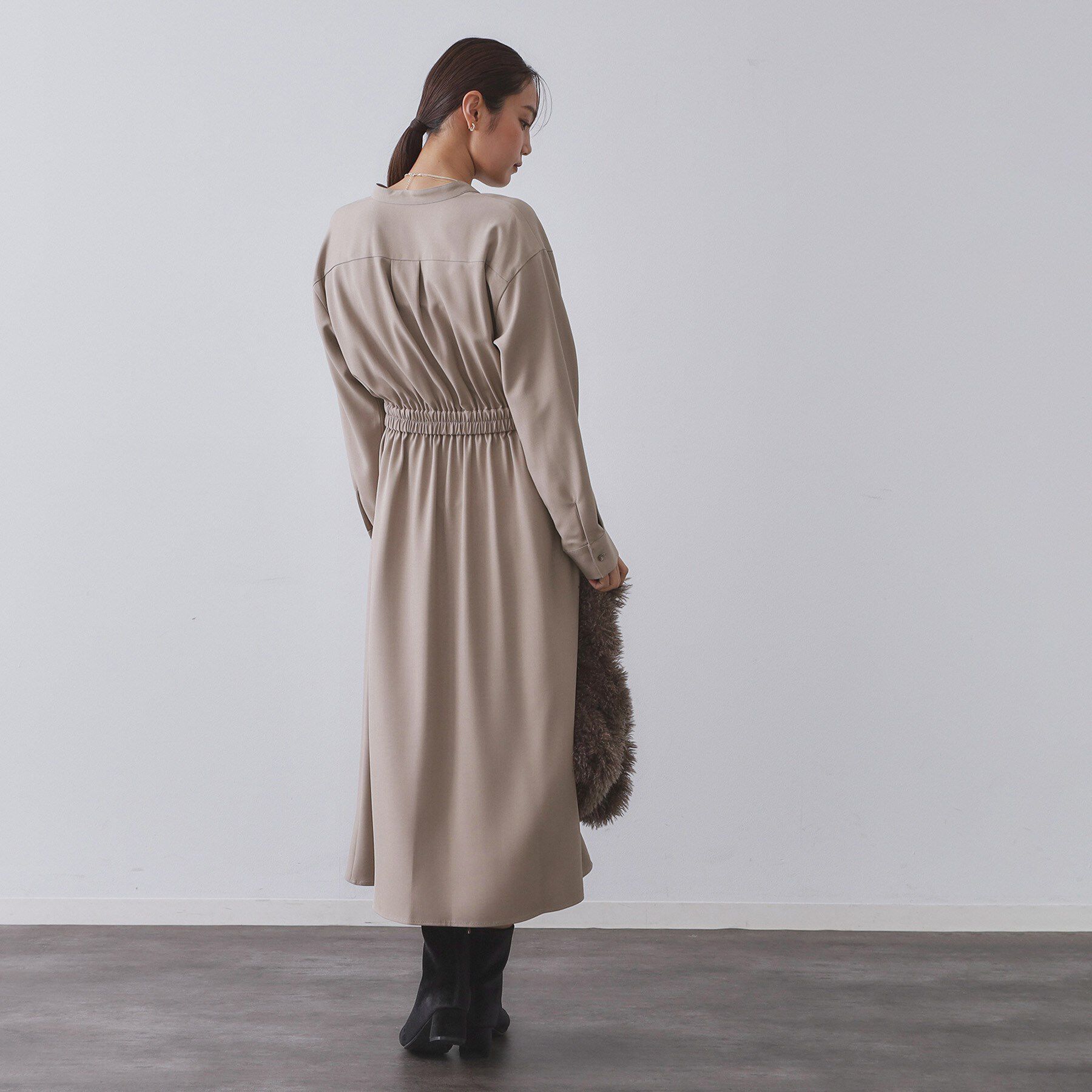 OPAQUE.CLIP「ウールライクフィット＆フレアワンピース【洗濯機OK】」|ワンピース|