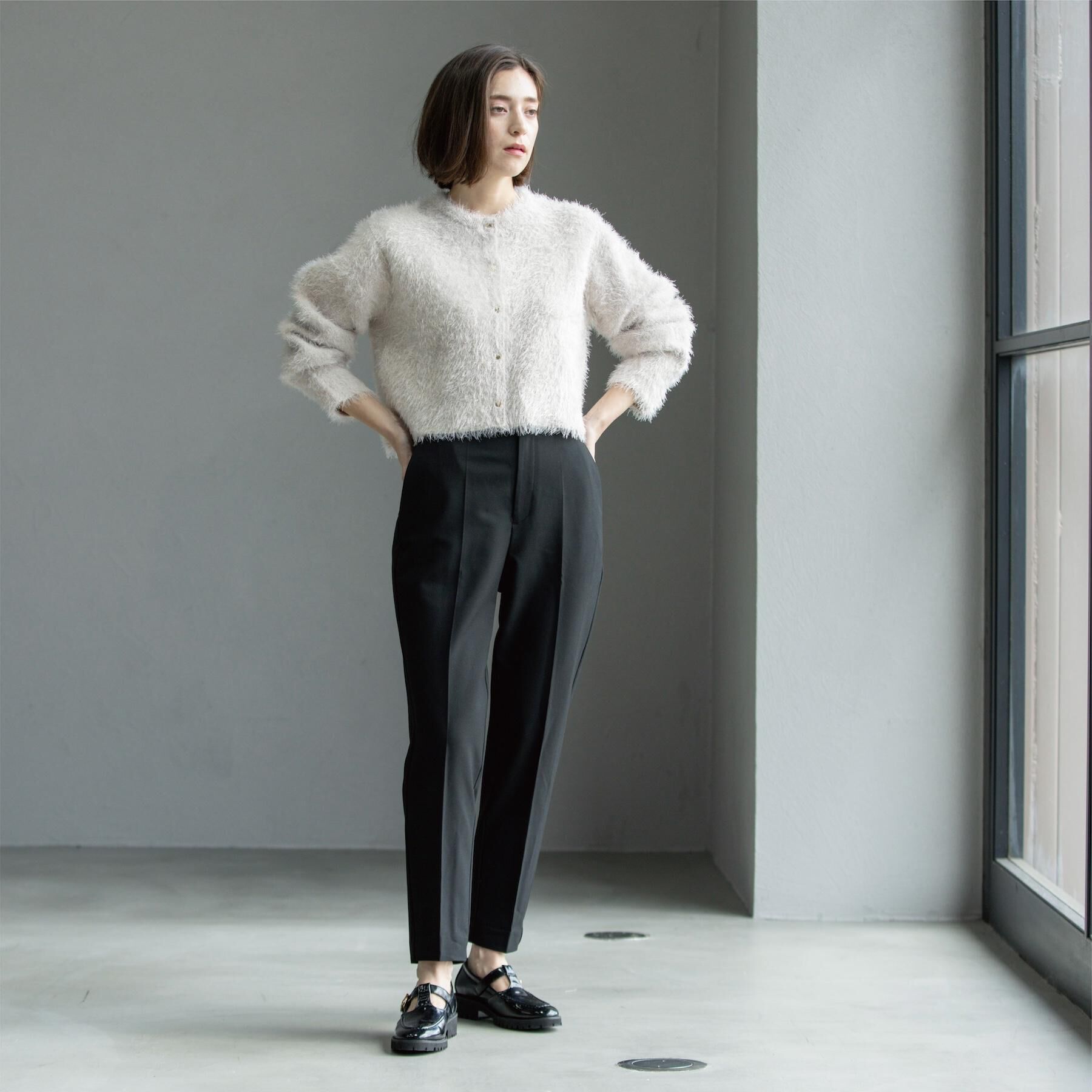 OPAQUE.CLIP「シャギーショートカーディガン【洗濯機OK】《6col》」|カーディガン|