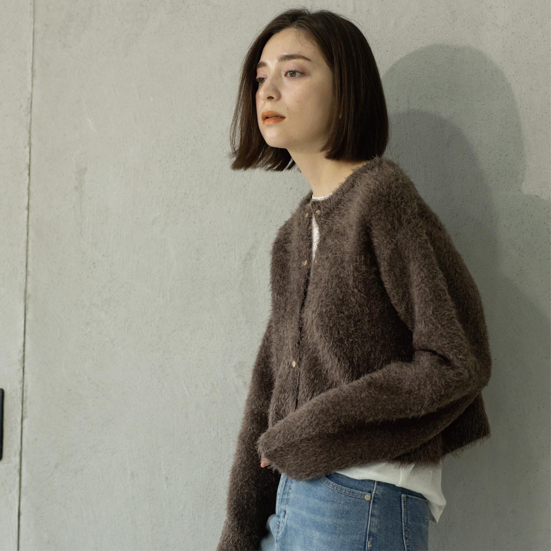 OPAQUE.CLIP「シャギーショートカーディガン【洗濯機OK】《6col》」|カーディガン|