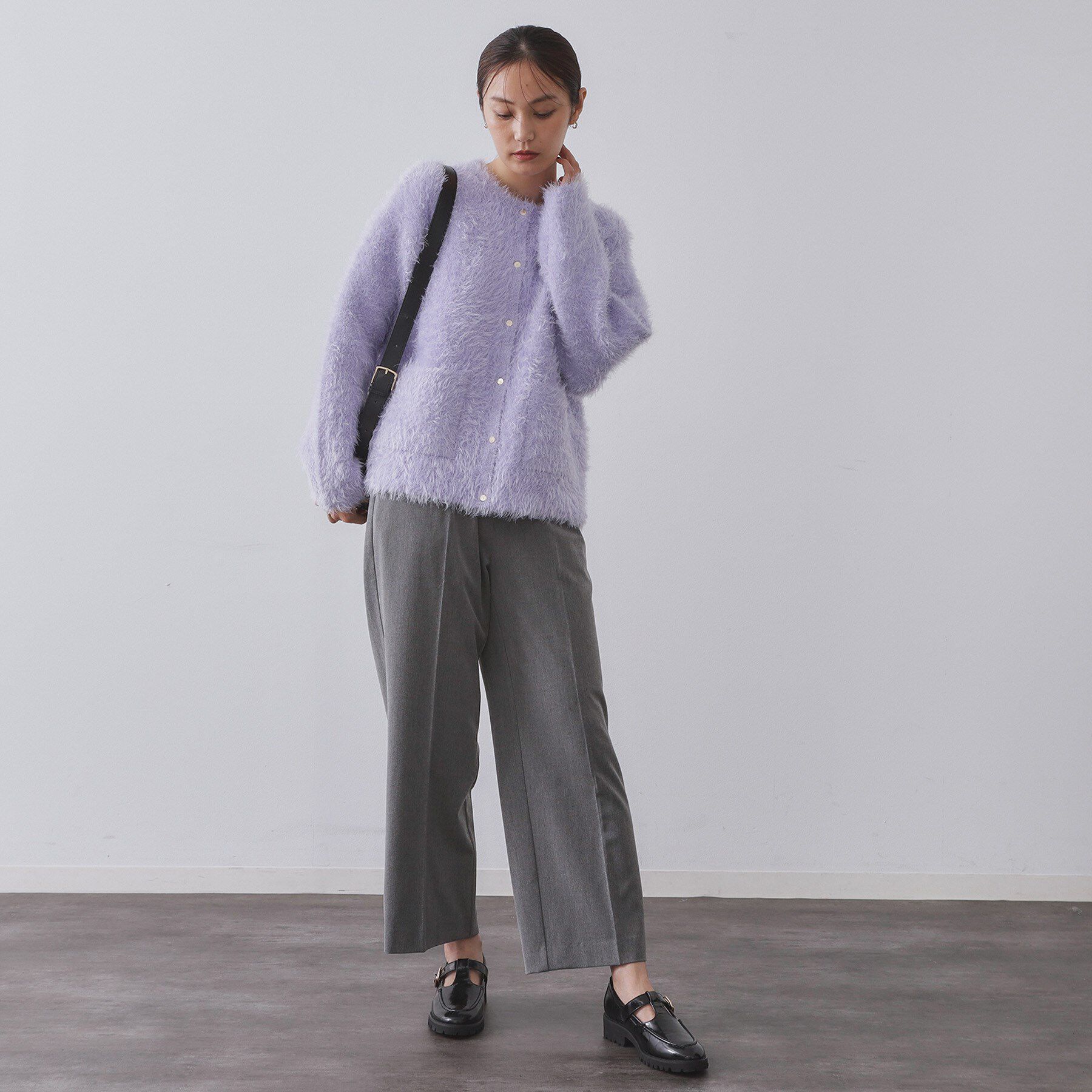 OPAQUE.CLIP「シャギーミドルカーディガン【洗濯機OK】《6col》」|カーディガン|