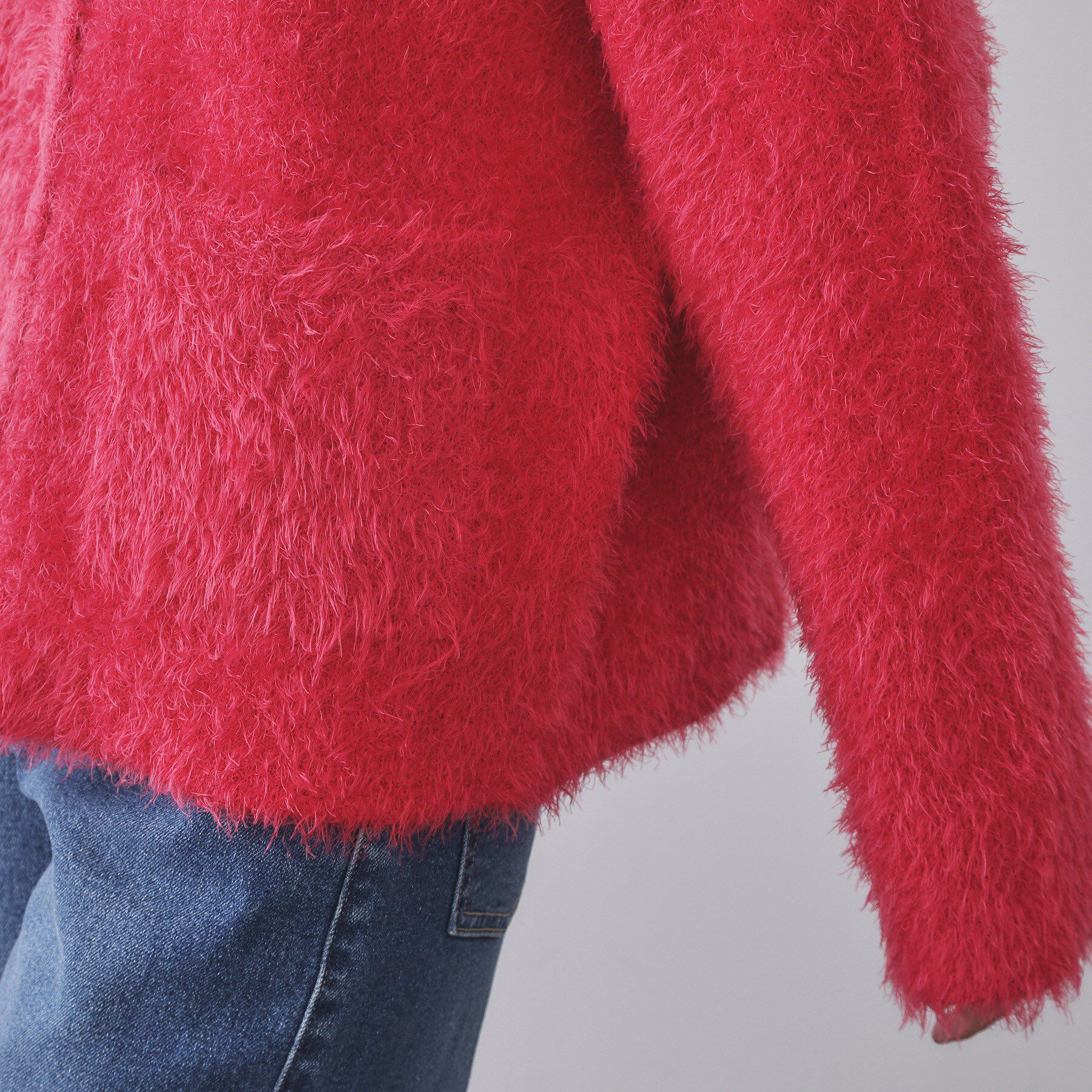 OPAQUE.CLIP「シャギーミドルカーディガン【洗濯機OK】《6col》」|カーディガン|