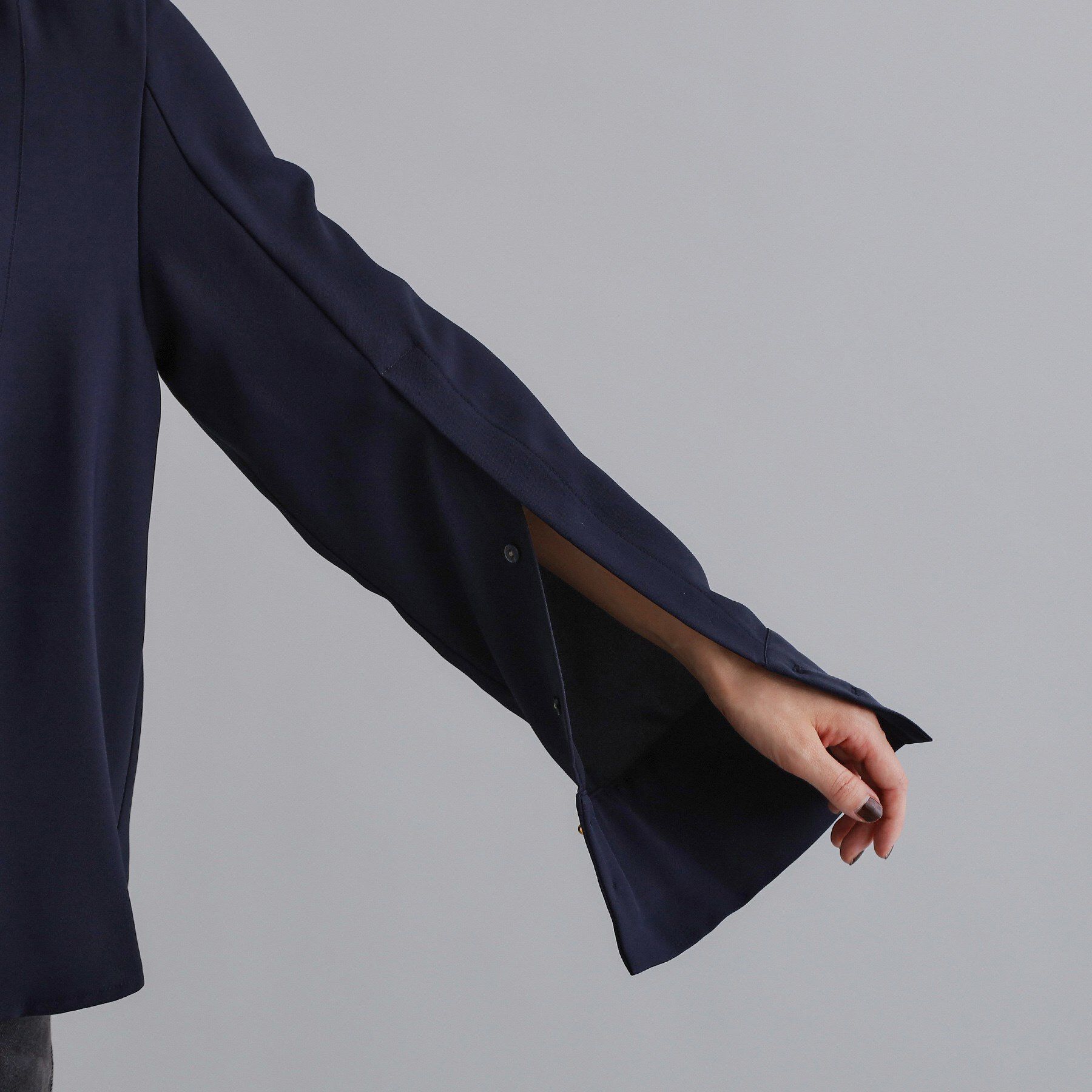 OPAQUE.CLIP「【es】ブザム切替バンドカラーシャツブラウス【洗濯機OK/防シワ/UVケア/接触冷感】」|シャツ・ブラウス|