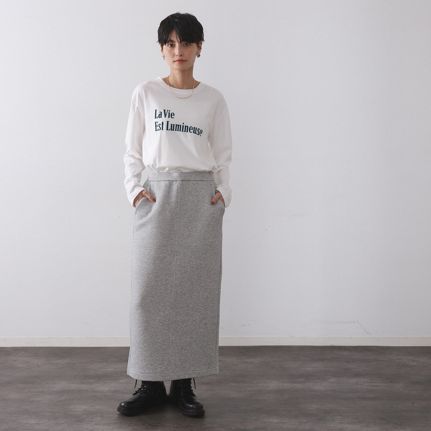 OPAQUE.CLIP「イージーナロースカート/セットアップ対応可【洗濯機OK】」|スカート|