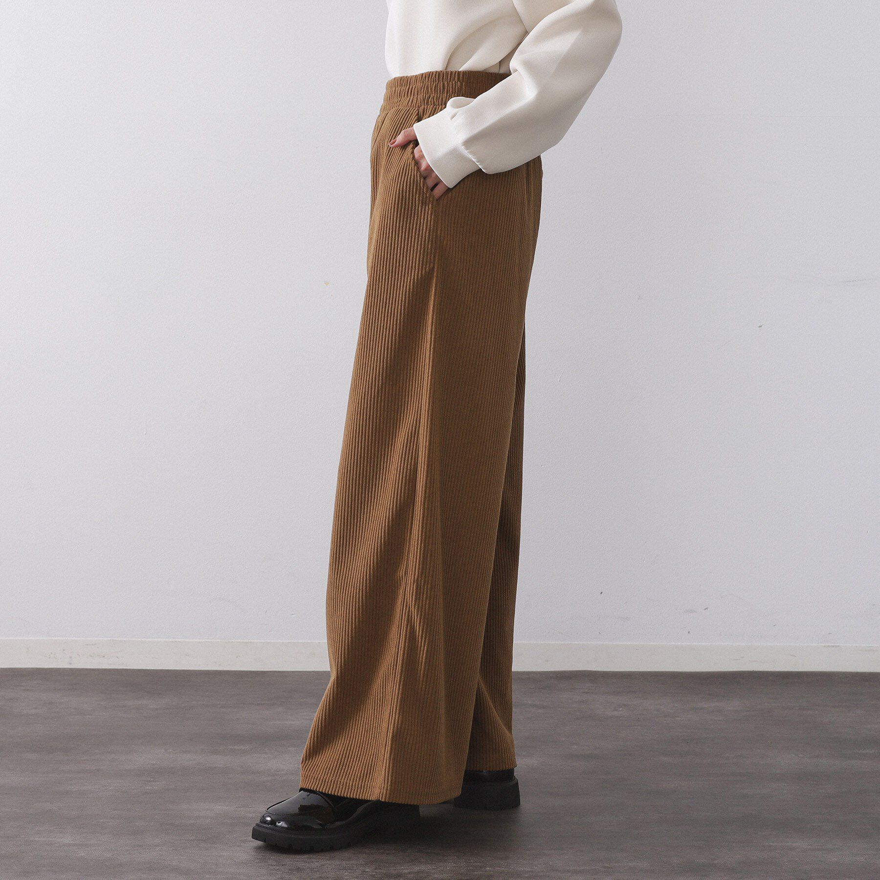 OPAQUE.CLIP「ゴーデュロイジャージイージーワイドパンツ【洗濯機OK】」|その他|