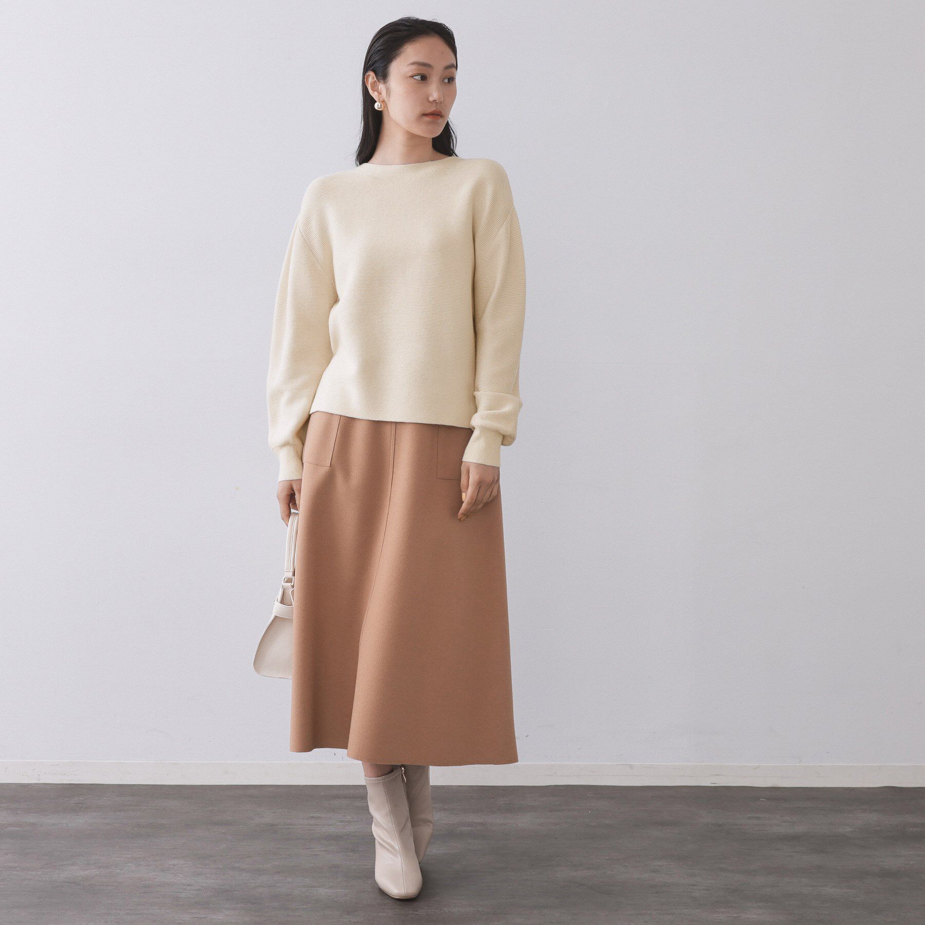 OPAQUE.CLIP「ラメガーターボートネックニット【洗濯機OK】」|ニット・セーター|