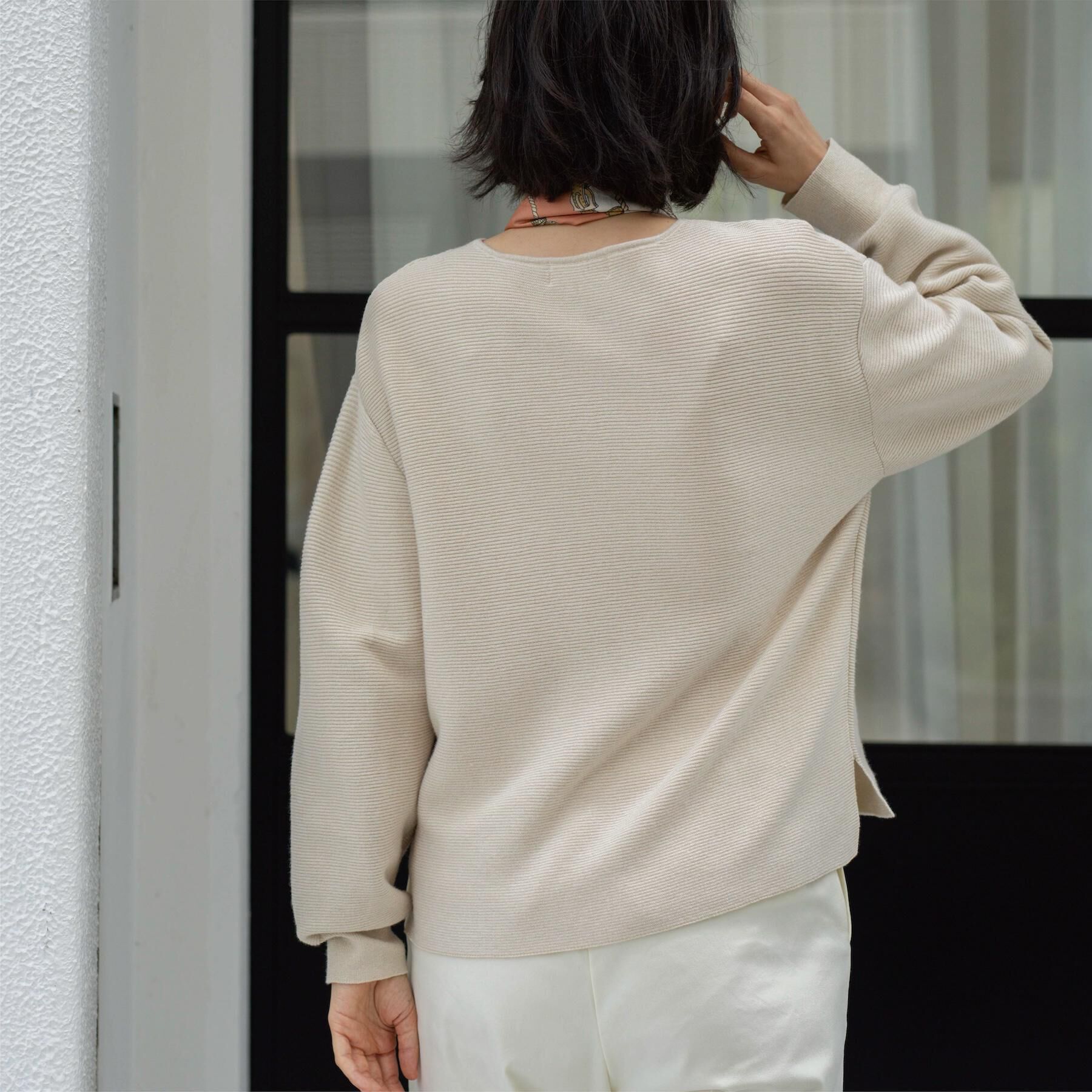 OPAQUE.CLIP「ラメガーターボートネックニット【洗濯機OK】」|ニット・セーター|