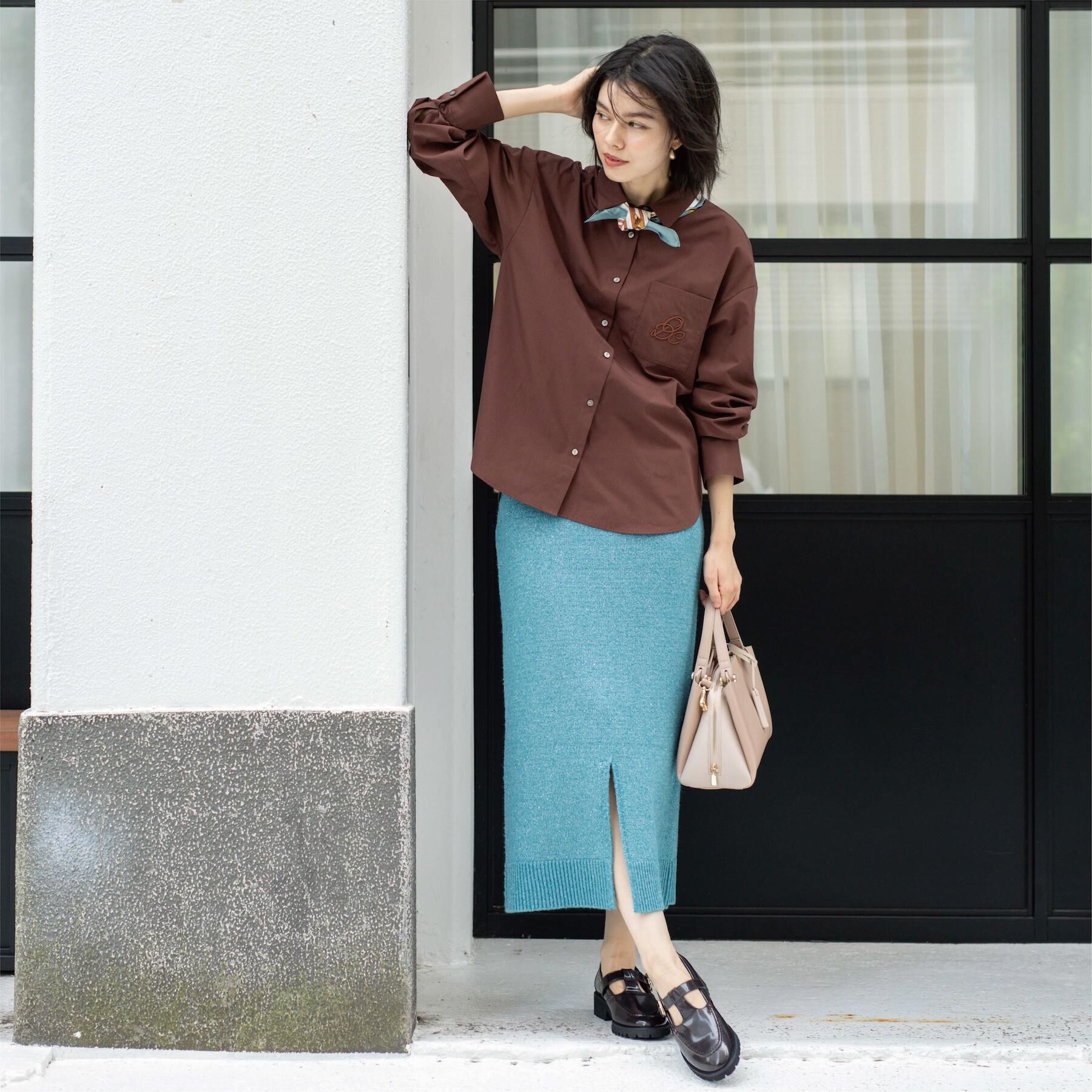 OPAQUE.CLIP「ラメスパンコールナロースカート/セットアップ対応可【洗濯機OK】」|スカート|