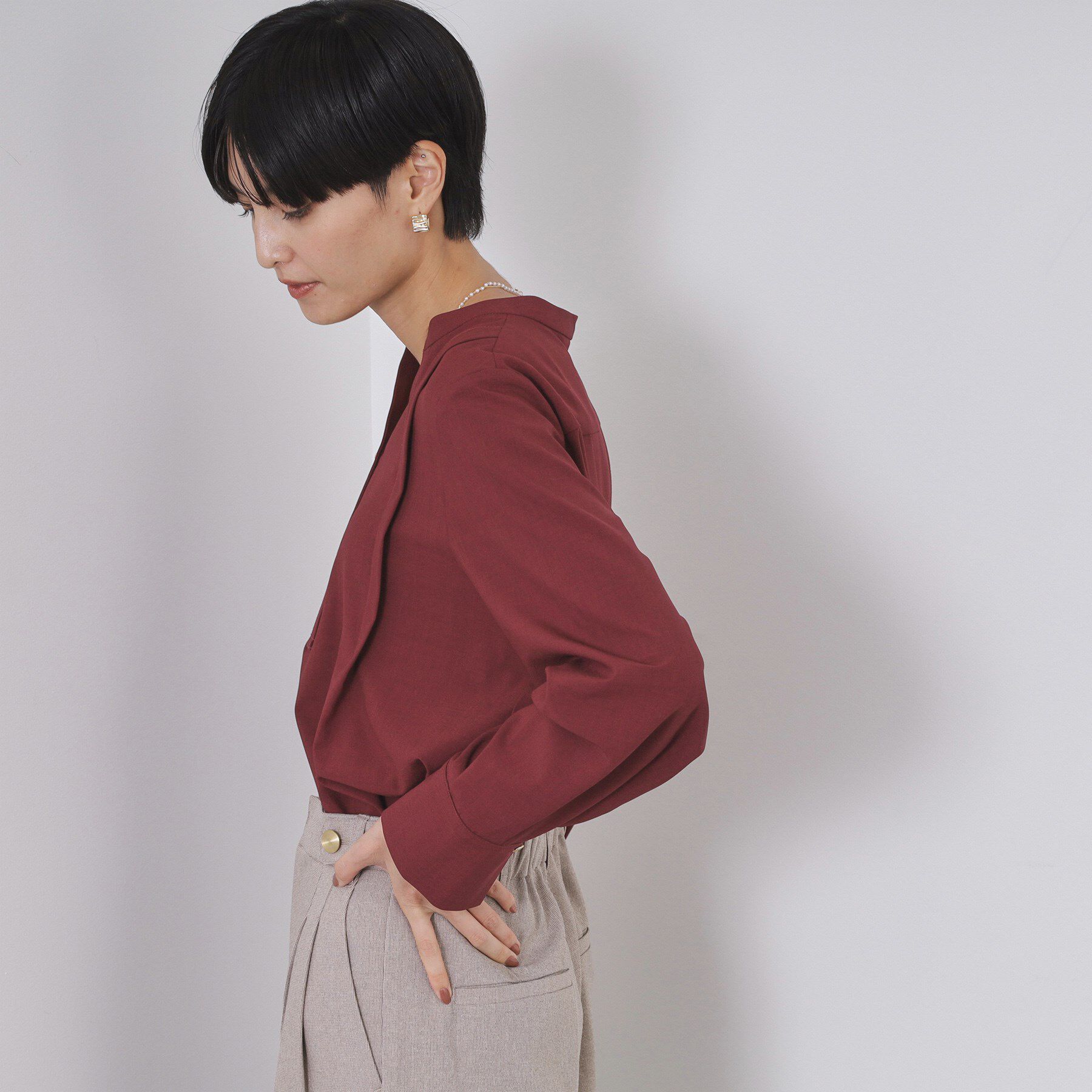 OPAQUE.CLIP「タックスキッパーブラウス【洗濯機OK】」|シャツ・ブラウス|