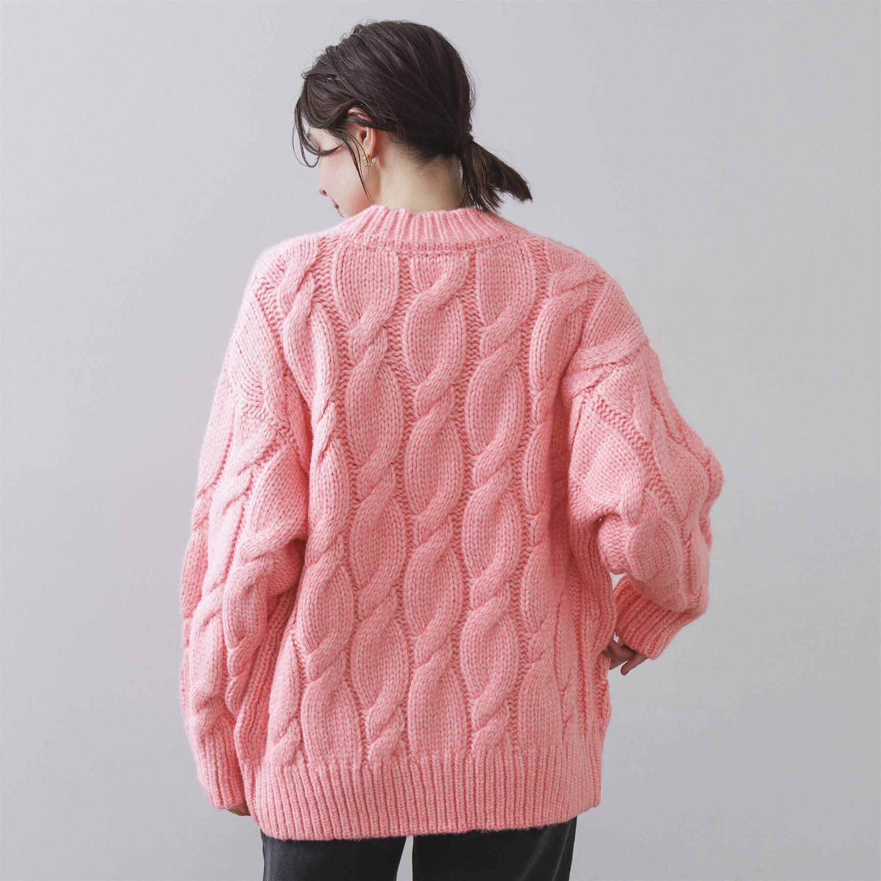 OPAQUE.CLIP「ケーブルローゲージニットカーディガン【洗濯機OK】」|カーディガン|