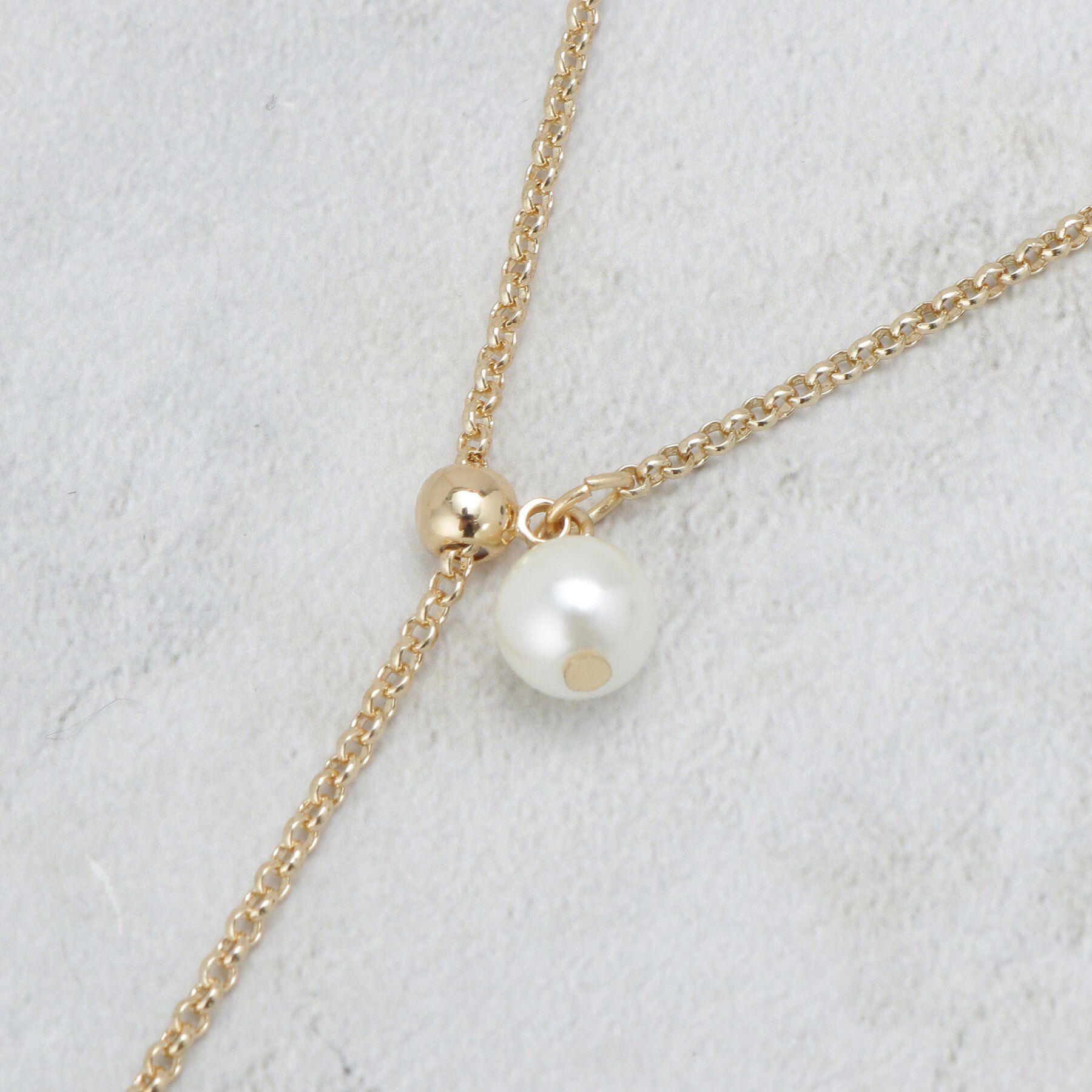 OPAQUE.CLIP「【2WAY】Y字パール調ネックレス」|ネックレス|