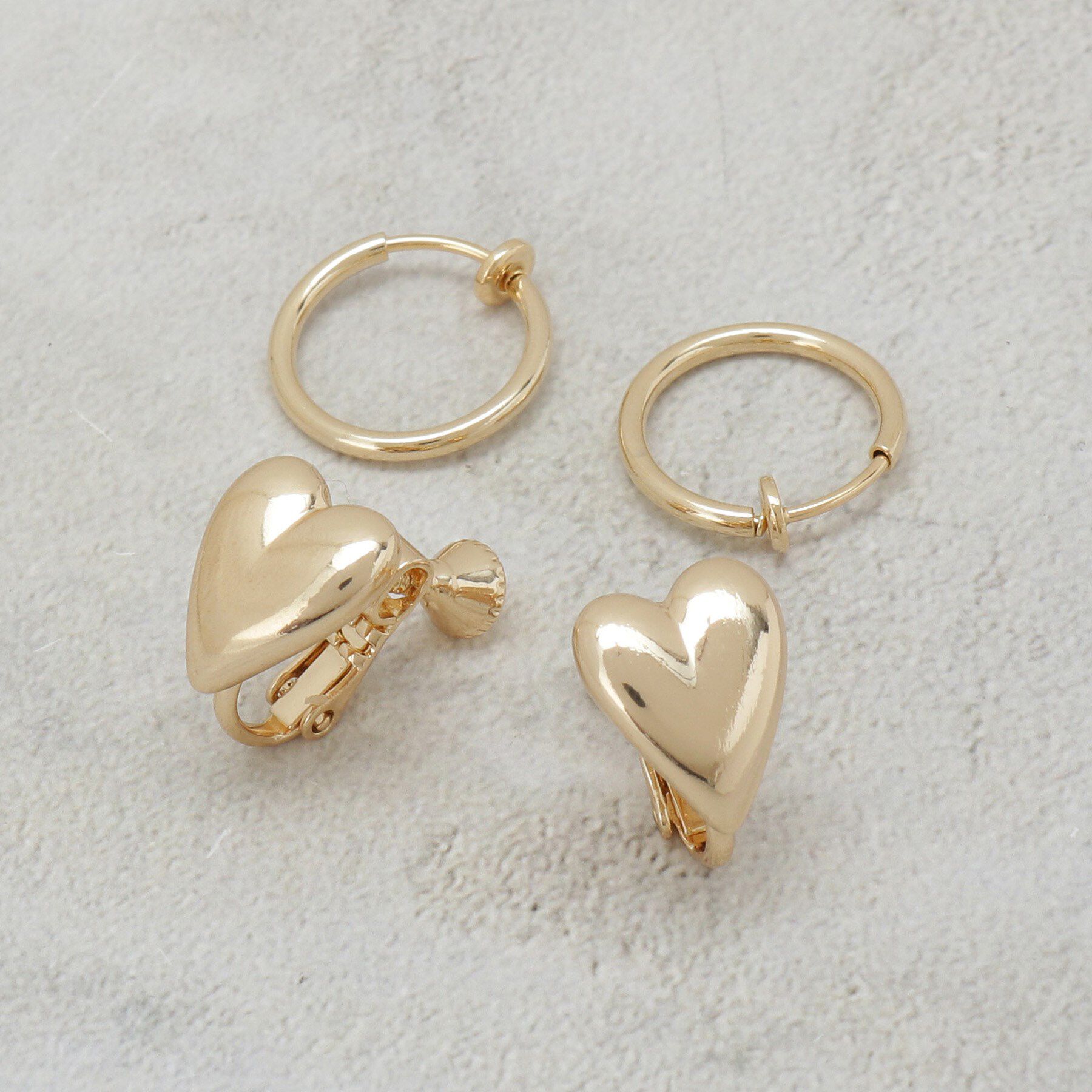OPAQUE.CLIP「ハート＆フープイヤリングセット」|イヤリング|ゴールド(007)