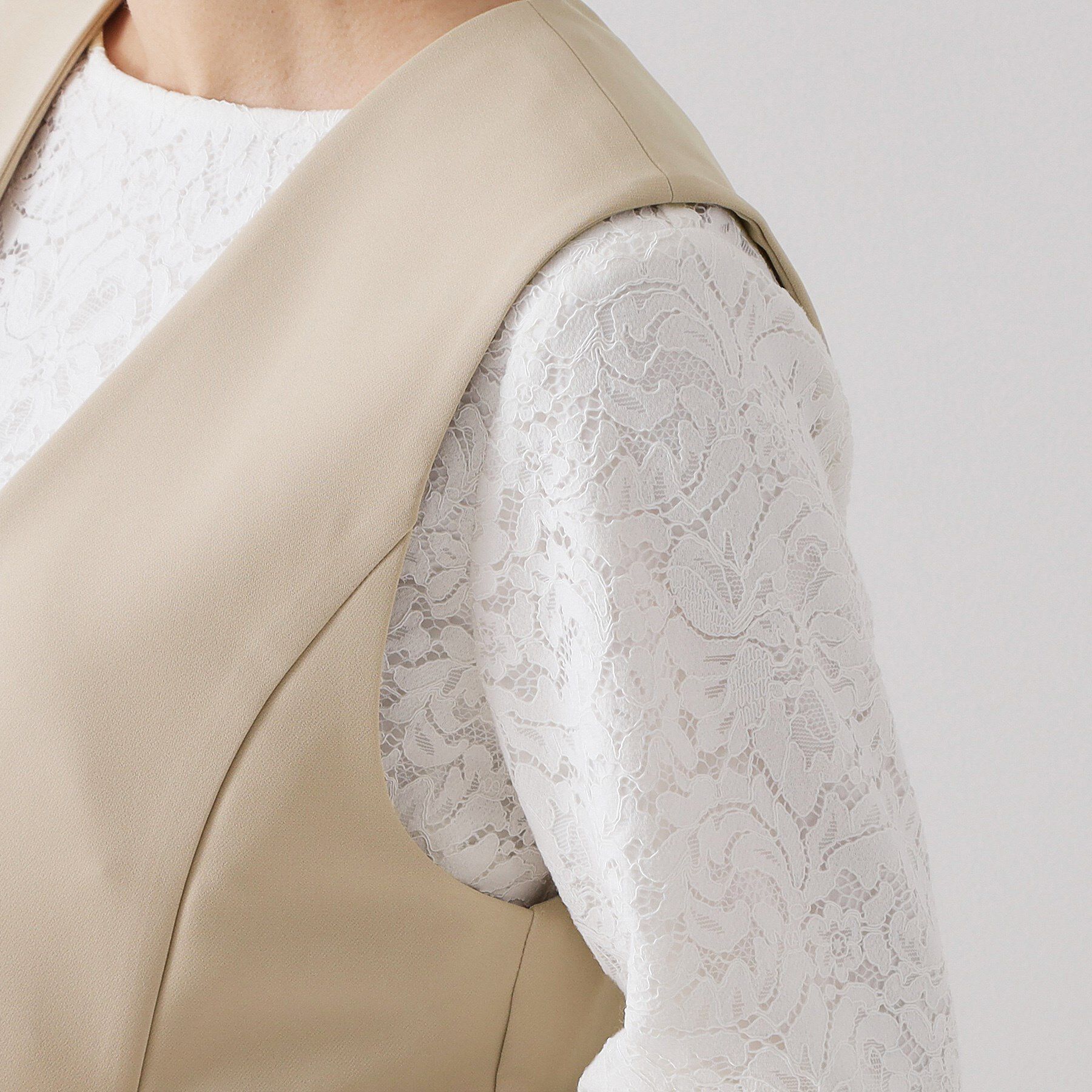 OPAQUE.CLIP「ペプラムジレ/セットアップ対応可【洗濯機OK】」|ベスト・ジレ|