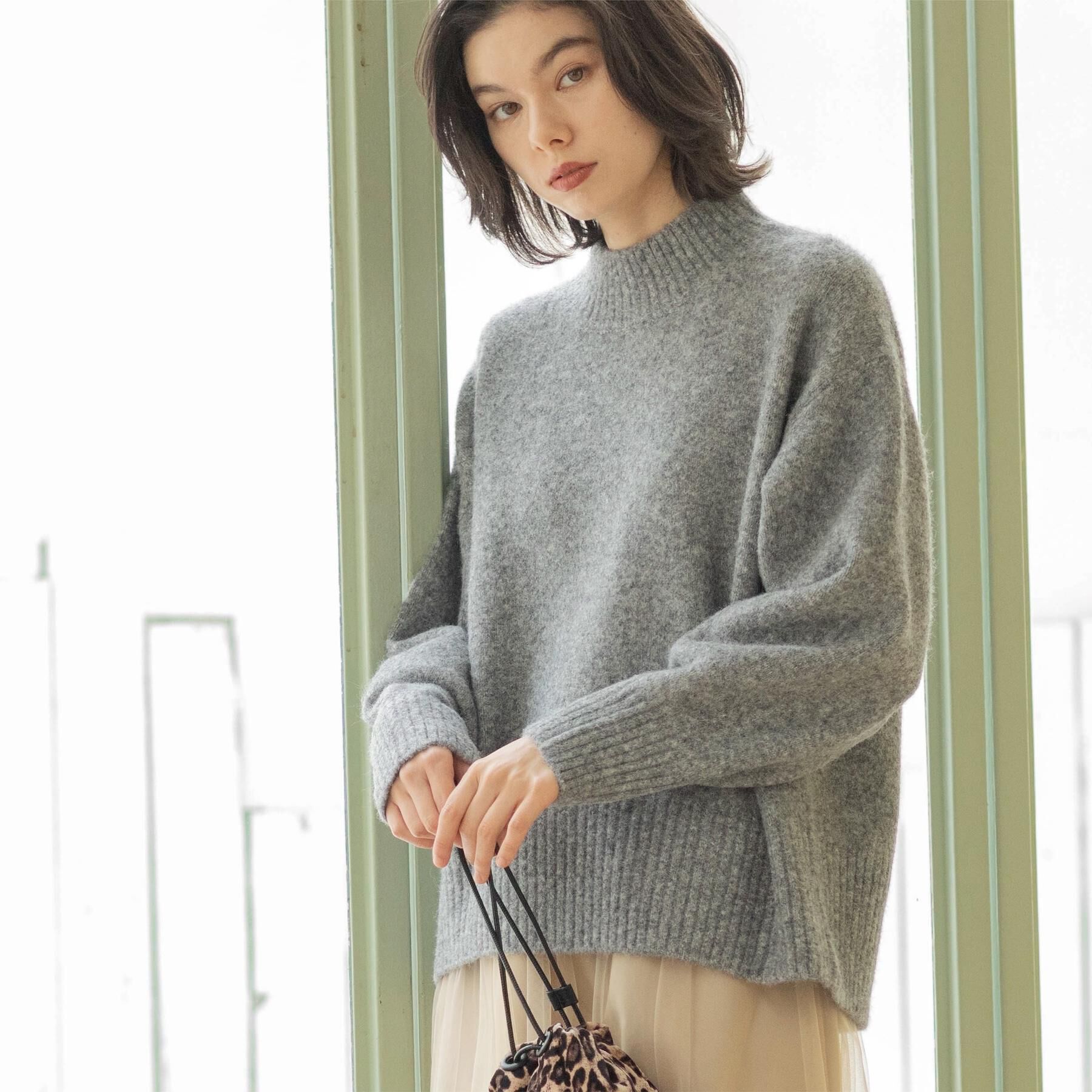 OPAQUE.CLIP「ふわふわハイネックニット【洗濯機OK】」|ニット・セーター|