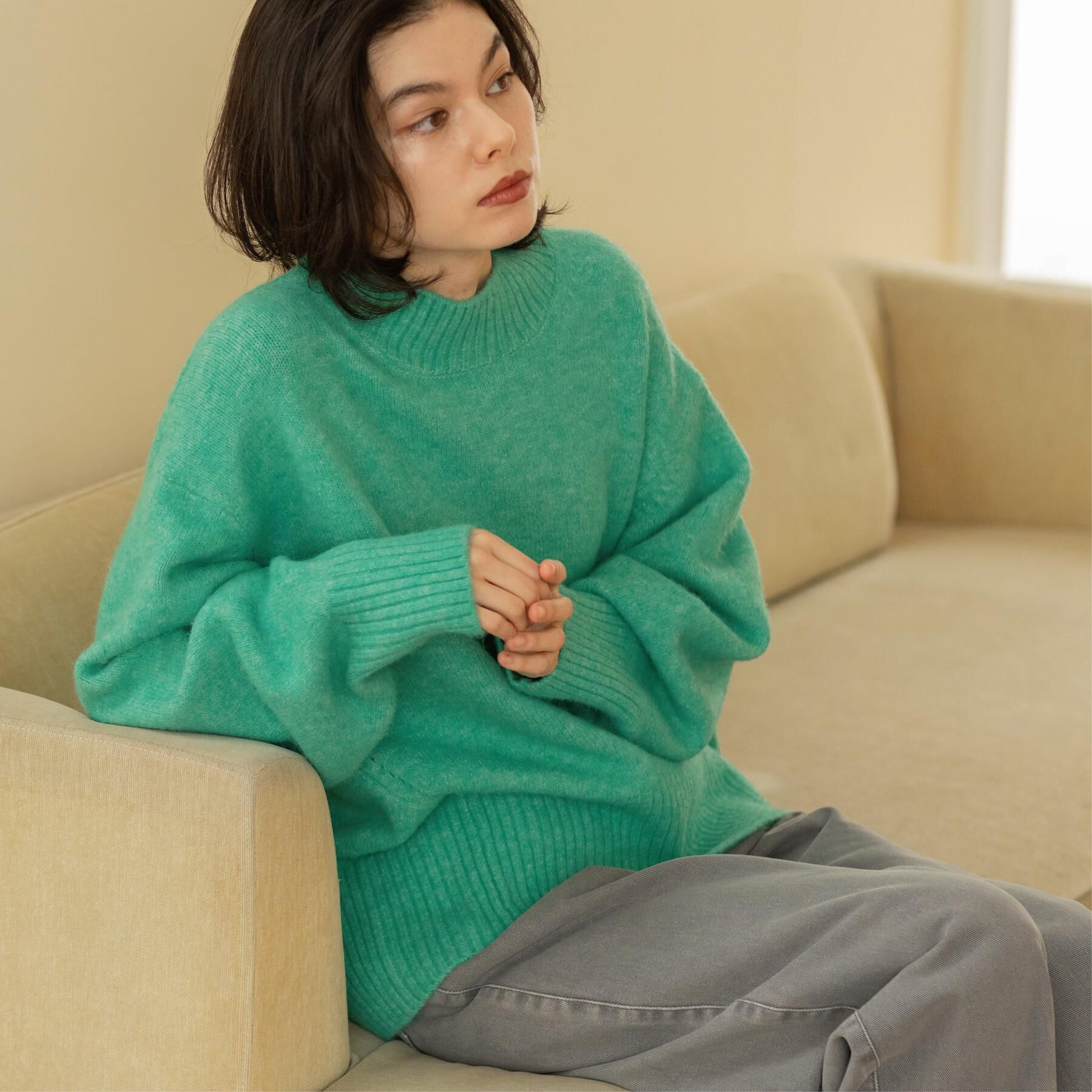 OPAQUE.CLIP「ふわふわハイネックニット【洗濯機OK】」|ニット・セーター|