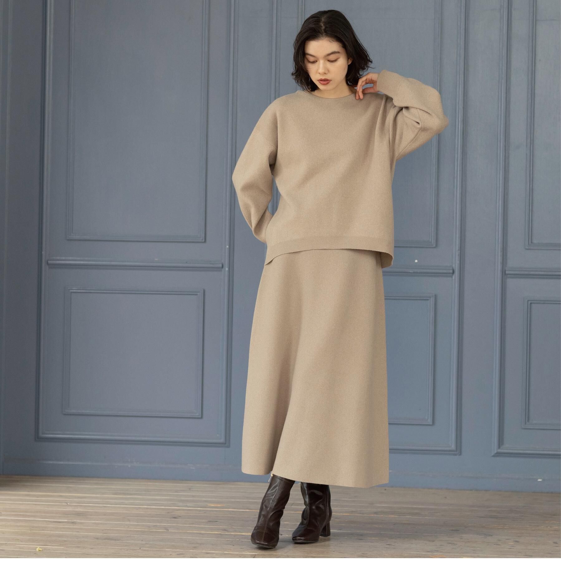 OPAQUE.CLIP「サイド編地切替ニットトップス/セットアップ対応【洗濯機OK】」|ニット・セーター|