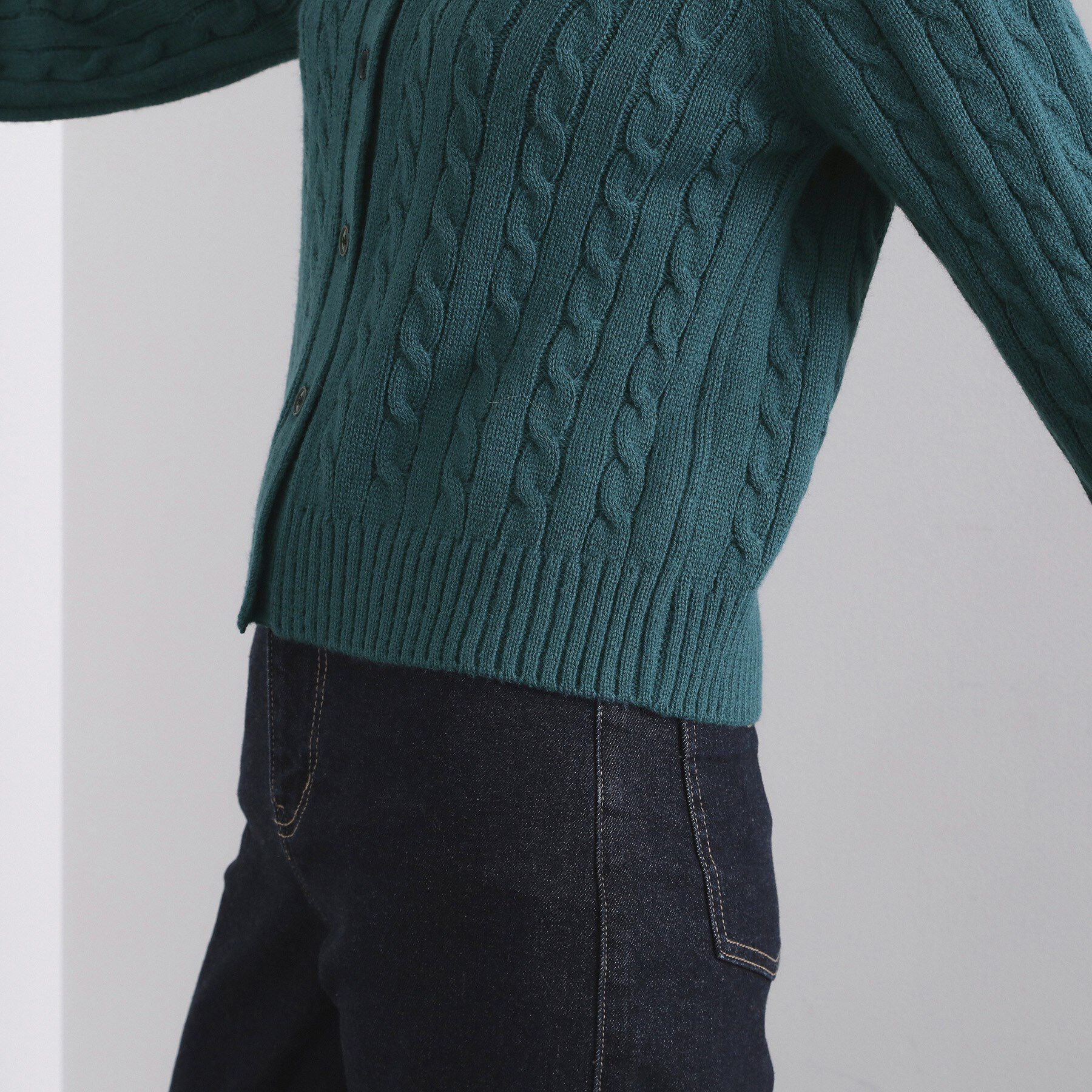 OPAQUE.CLIP「ビック襟ケーブルニット【洗濯機OK／抗ピル】」|ニット・セーター|