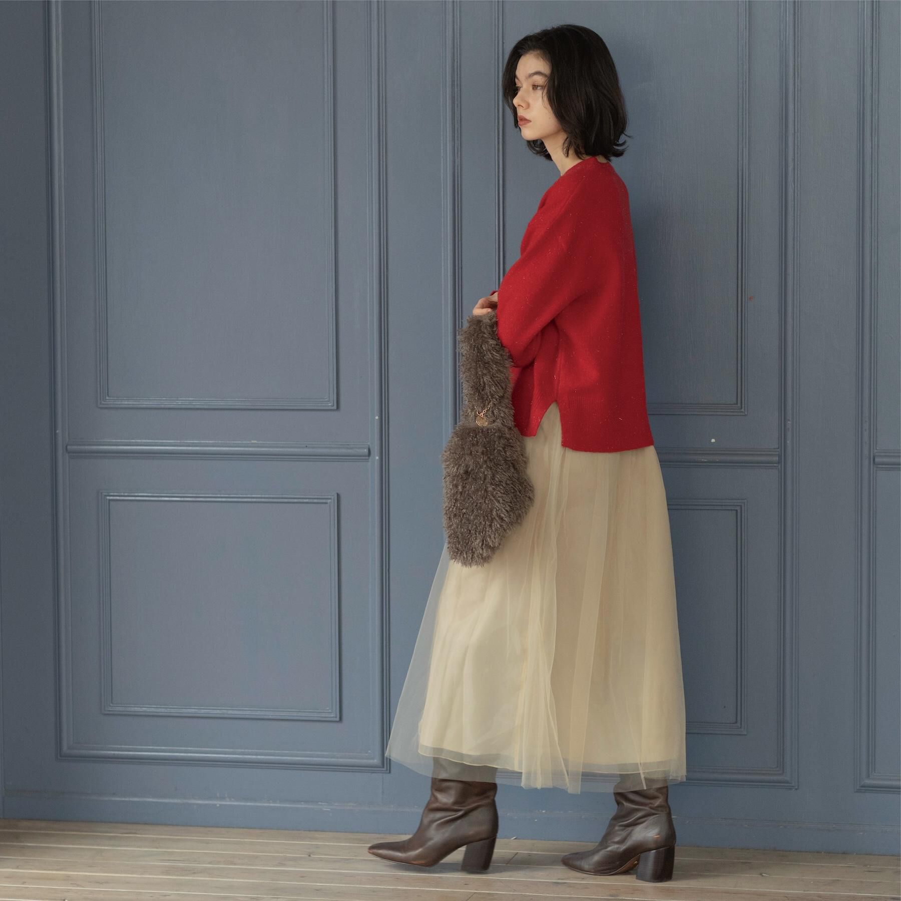 OPAQUE.CLIP「チュールイージーギャザースカート【洗濯機OK】」|スカート|