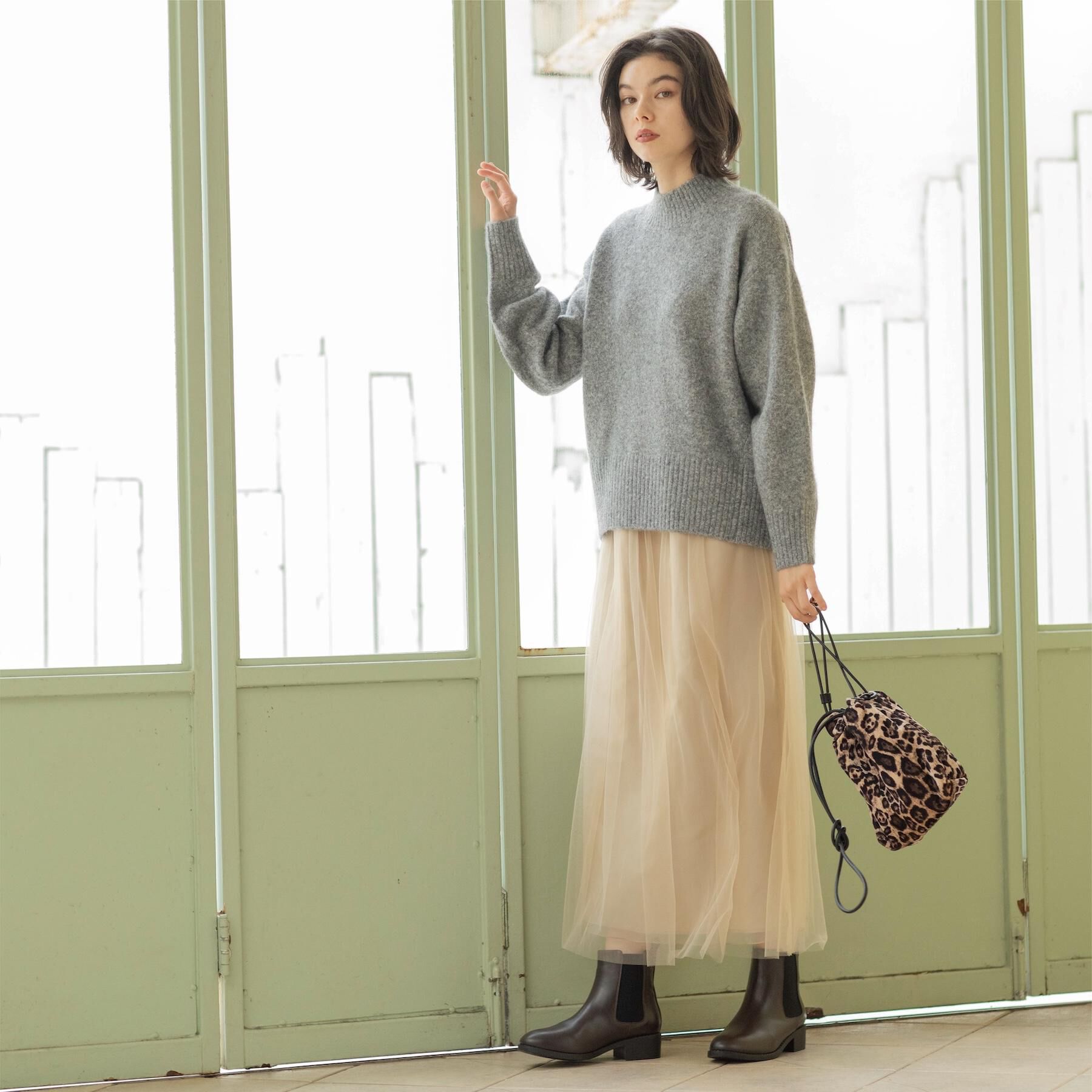 OPAQUE.CLIP「チュールイージーギャザースカート【洗濯機OK】」|スカート|