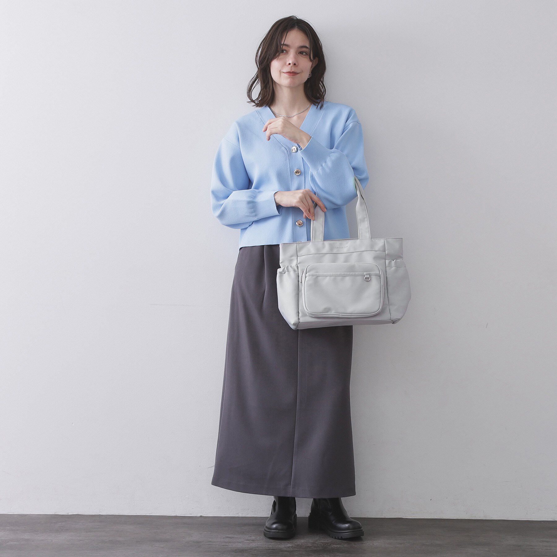 OPAQUE.CLIP「フロントポケット3層デザインBIGトートバッグ【マルチポケット】」|トートバッグ|