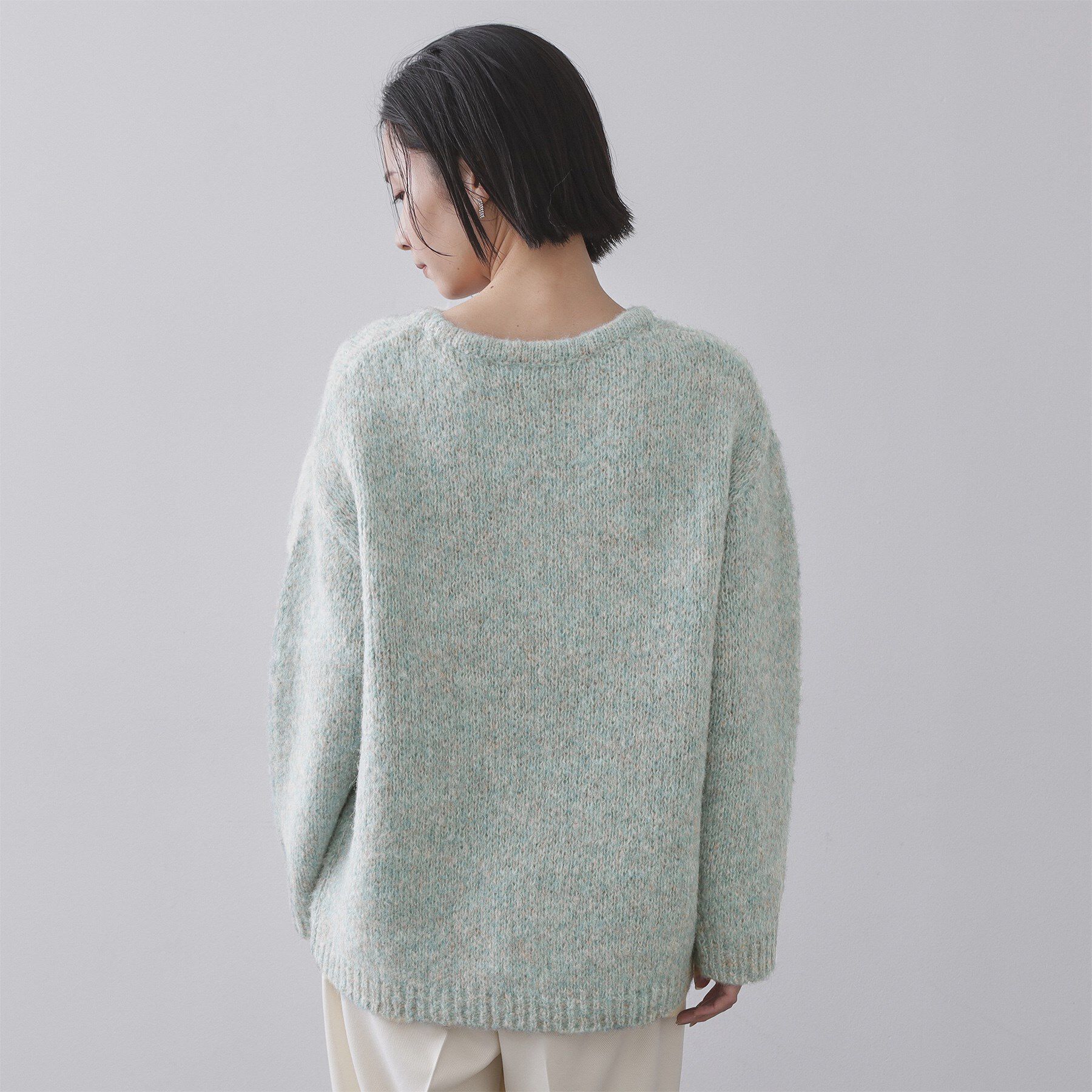 OPAQUE.CLIP「カラーMIXリラクシーミドルゲージニット【洗濯機OK】」|ニット・セーター|