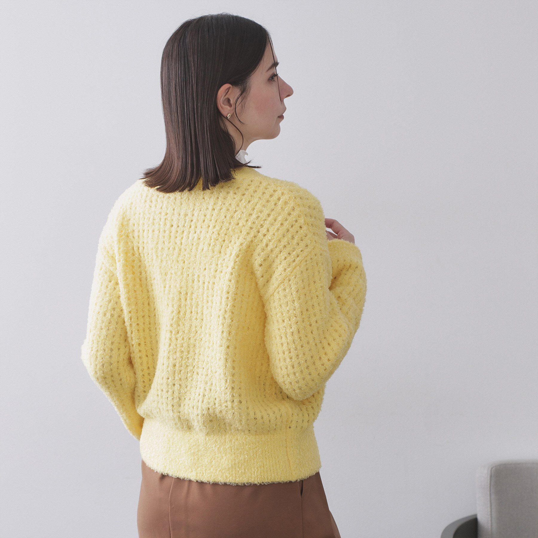 OPAQUE.CLIP「モールヤーンメッシュニット【洗濯機OK】」|ニット・セーター|