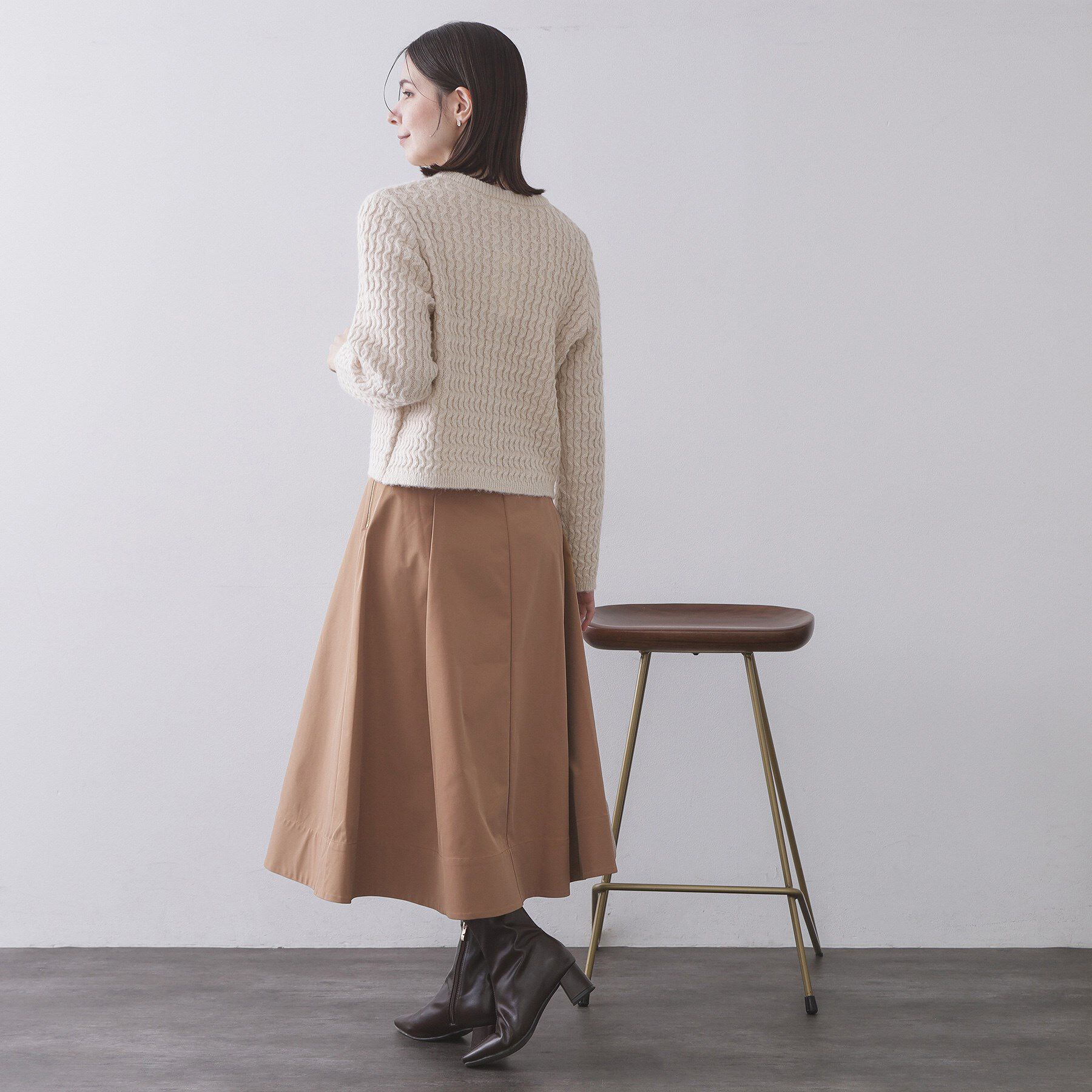 OPAQUE.CLIP「モヘヤタッチケーブル金ボタンカーディガン【洗濯機OK】」|カーディガン|