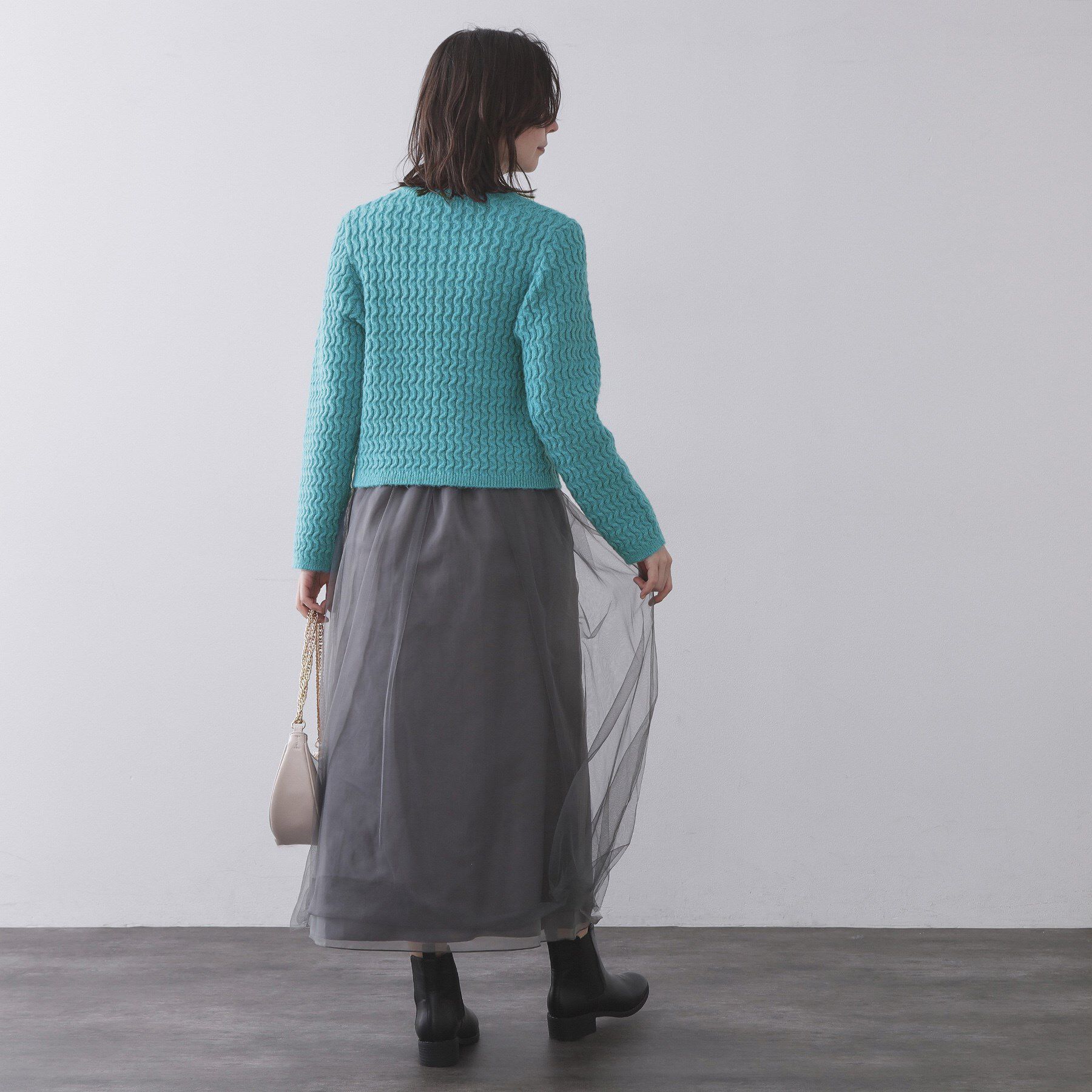 OPAQUE.CLIP「モヘヤタッチケーブル金ボタンカーディガン【洗濯機OK】」|カーディガン|