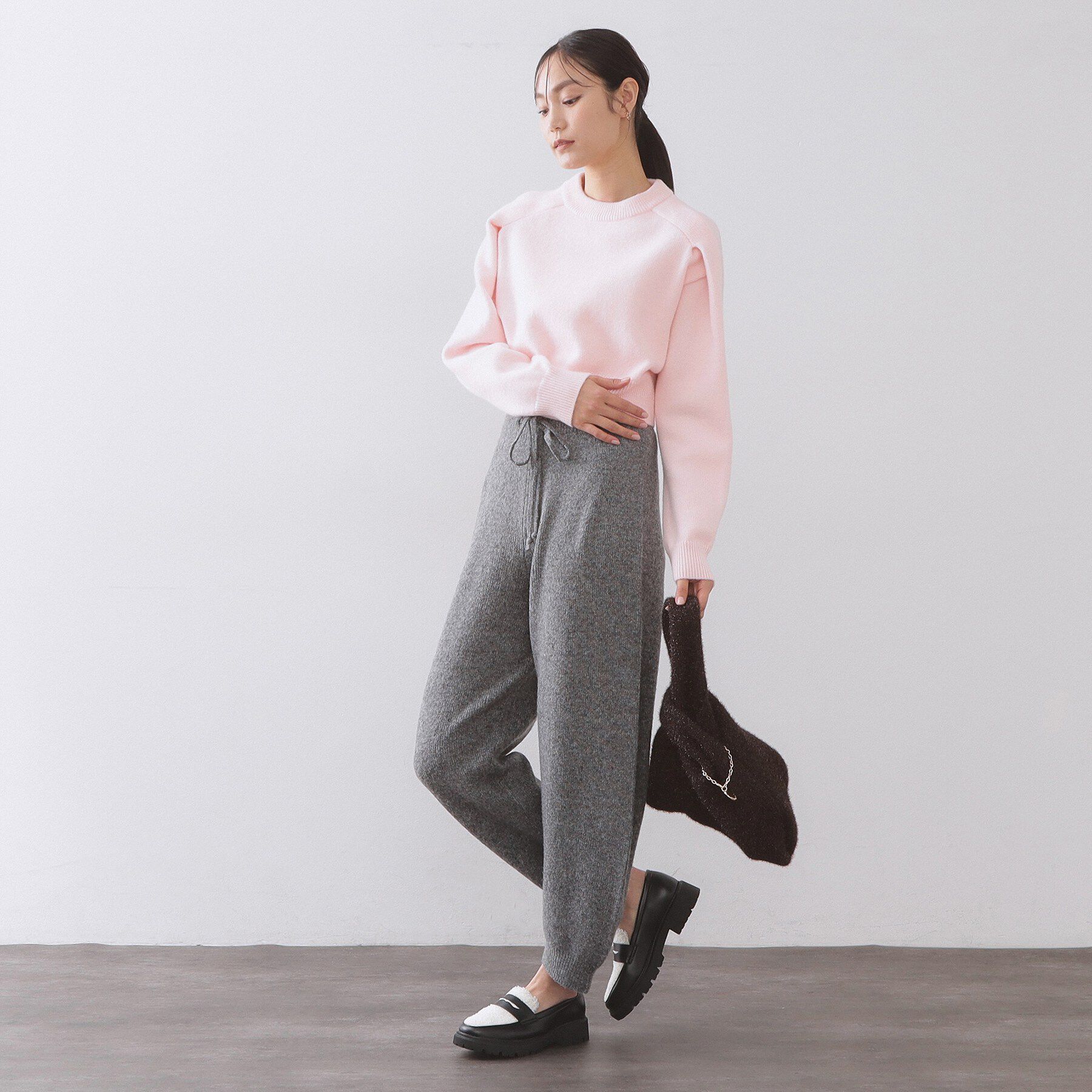 OPAQUE.CLIP「ショルダータックショートニット【洗濯機OK】」|ニット・セーター|