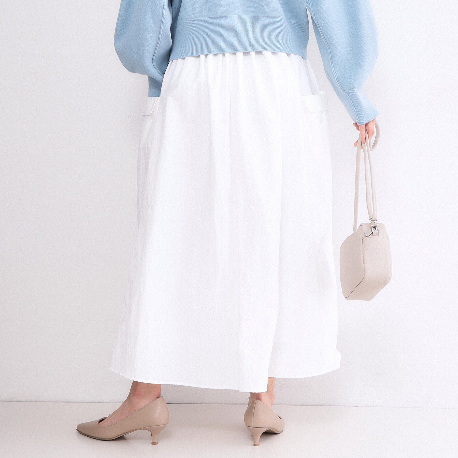 OPAQUE.CLIP「サイドポケットギャザースカート【洗濯機OK】」|スカート|