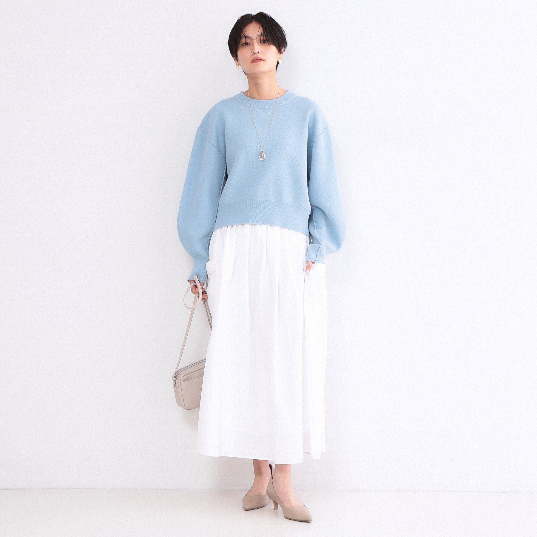 OPAQUE.CLIP「サイドポケットギャザースカート【洗濯機OK】」|スカート|