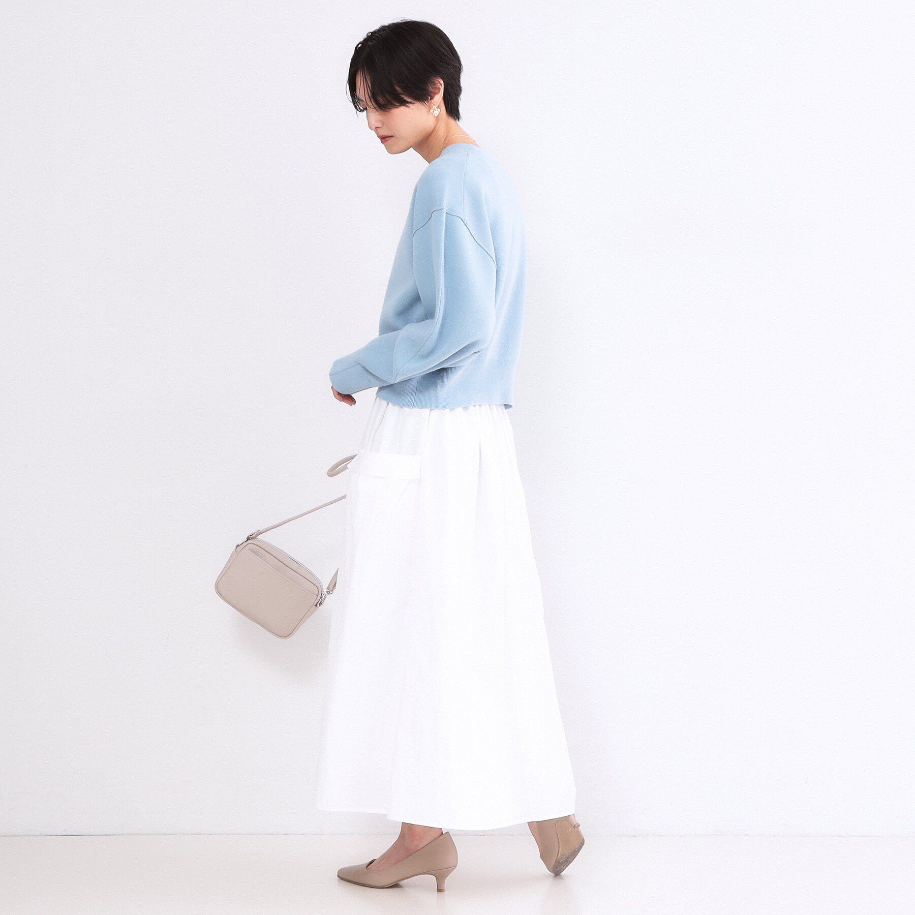 OPAQUE.CLIP「サイドポケットギャザースカート【洗濯機OK】」|スカート|
