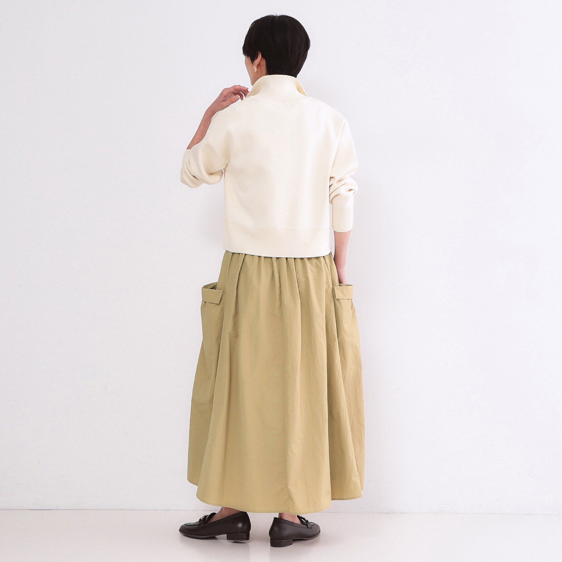 OPAQUE.CLIP「サイドポケットギャザースカート【洗濯機OK】」|スカート|