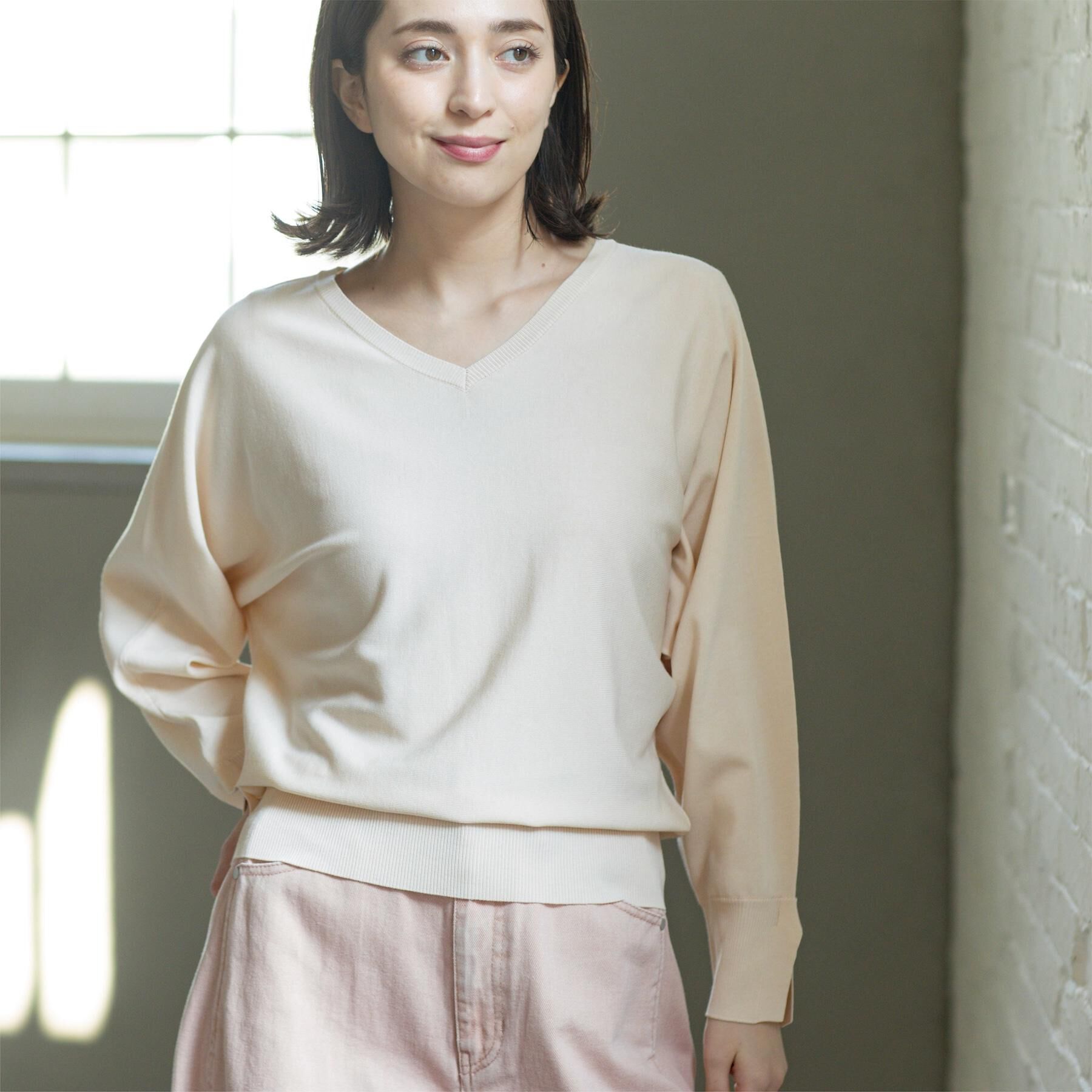 OPAQUE.CLIP「リラクシードルマンスリーブニット【洗濯機OK/抗ピル】」|ニット・セーター|