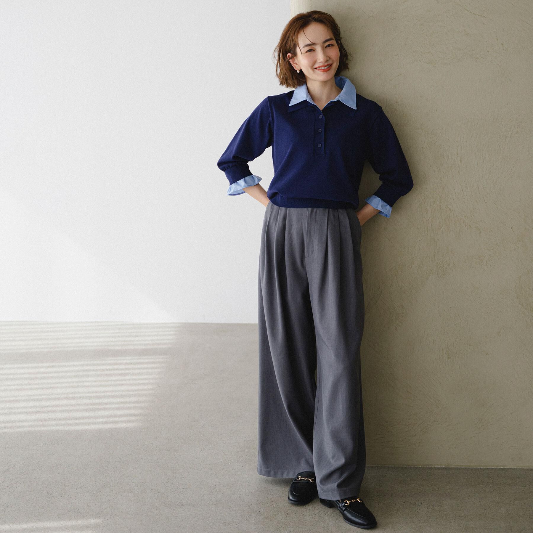 OPAQUE.CLIP「美脚ストレッチ イージータックワイドパンツ【洗濯機OK】」|その他|