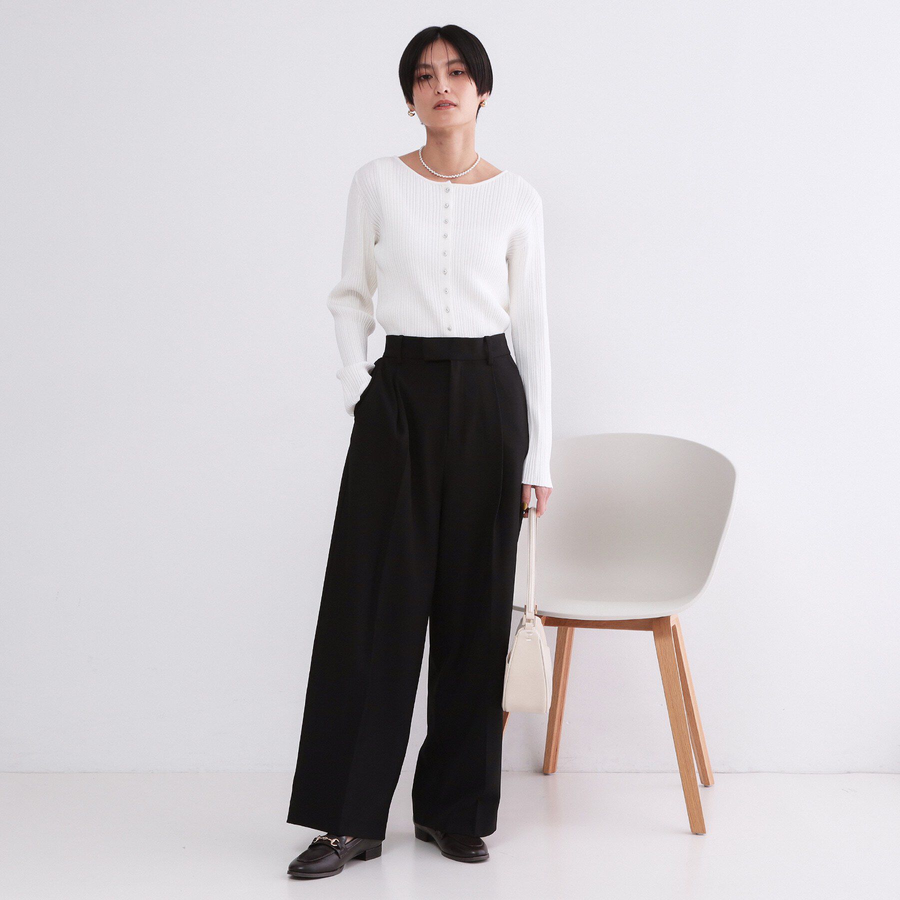 OPAQUE.CLIP「美脚ストレッチストレートワイドパンツ【洗濯機OK】」|その他|