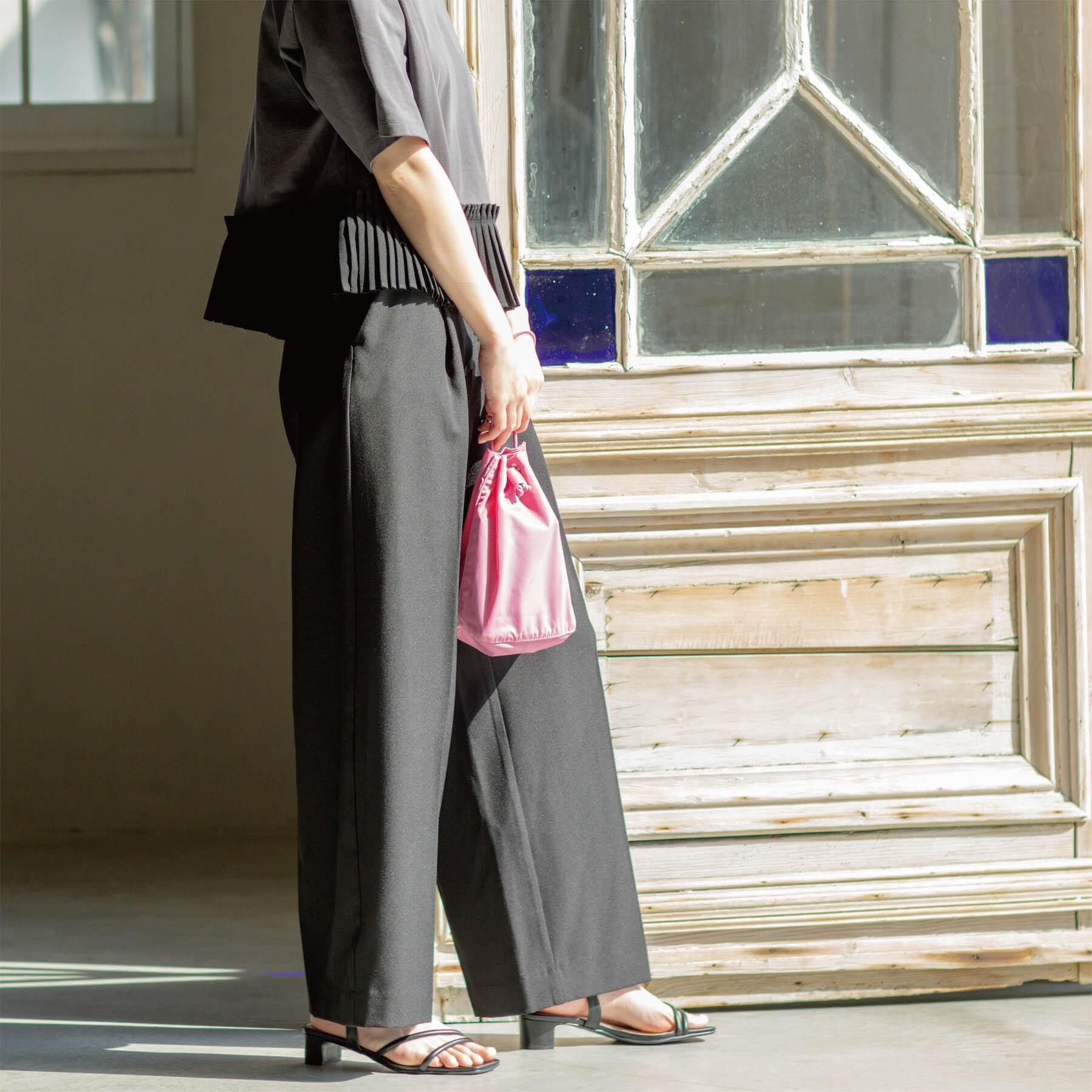 OPAQUE.CLIP「美脚ストレッチストレートワイドパンツ【洗濯機OK】」|その他|ブラック(019)