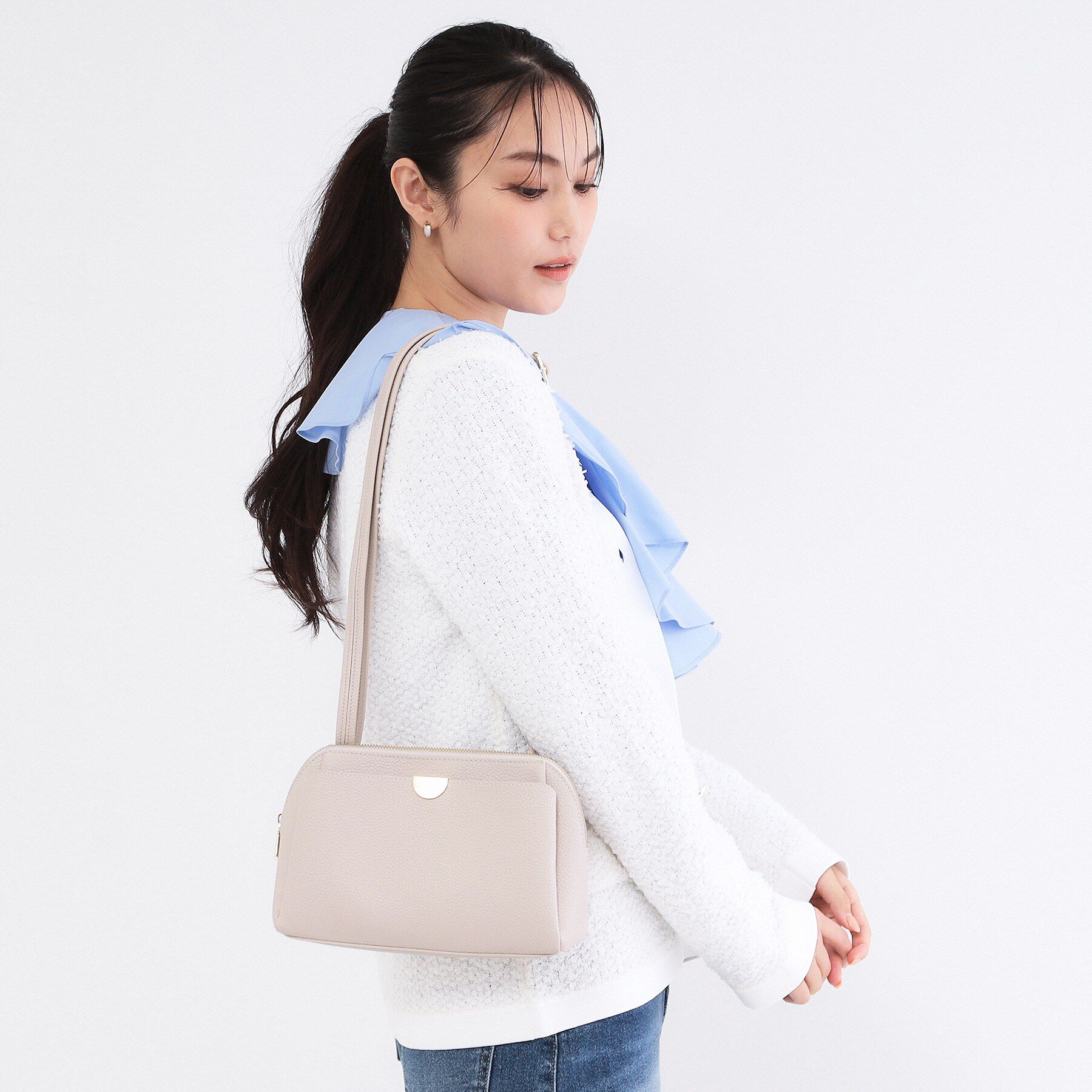 OPAQUE.CLIP「ツイードライクVネックニットカーディガン【洗濯機OK】」|カーディガン|