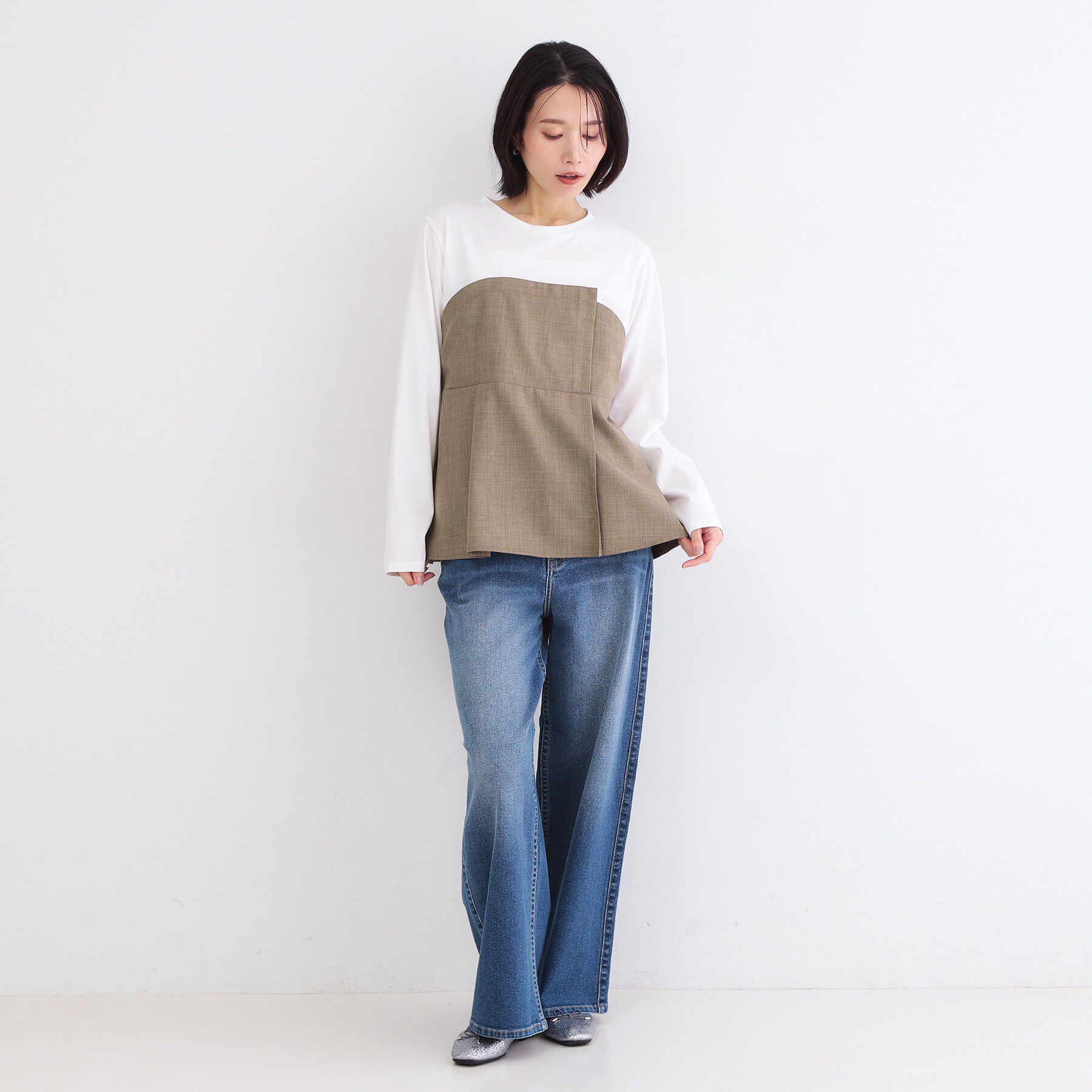 OPAQUE.CLIP「ビスチェドッキングカットソー【洗濯機OK】」|Tシャツ・カットソー|