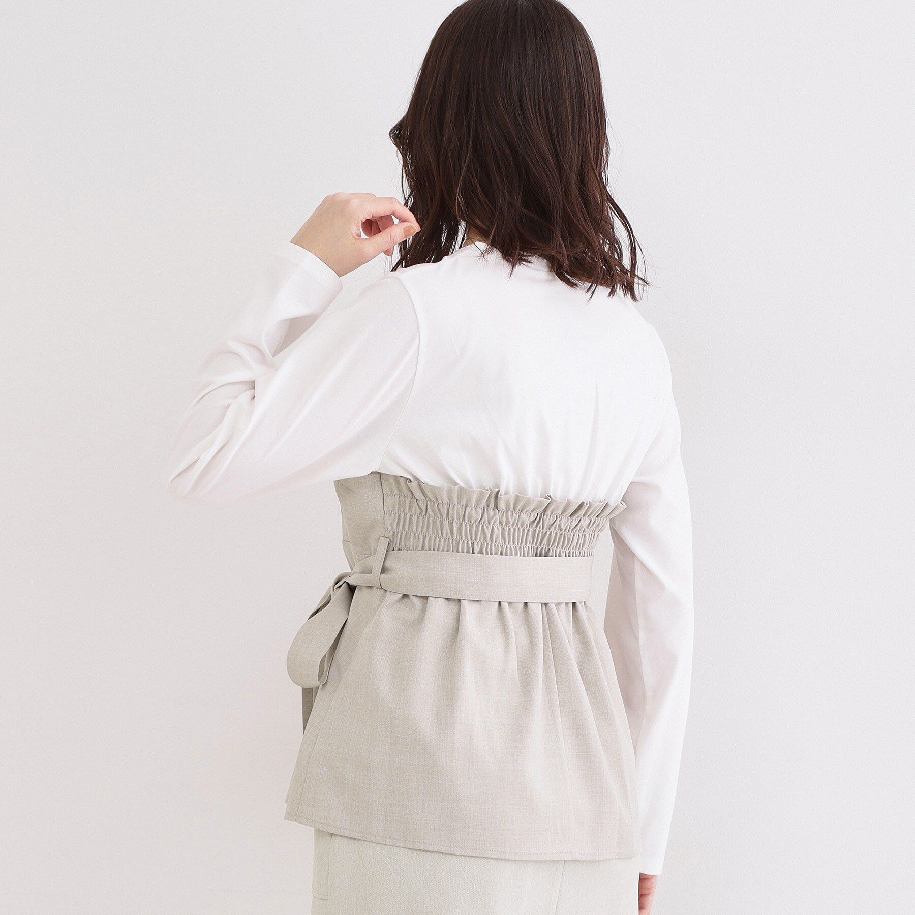 OPAQUE.CLIP「ビスチェドッキングカットソー【洗濯機OK】」|Tシャツ・カットソー|