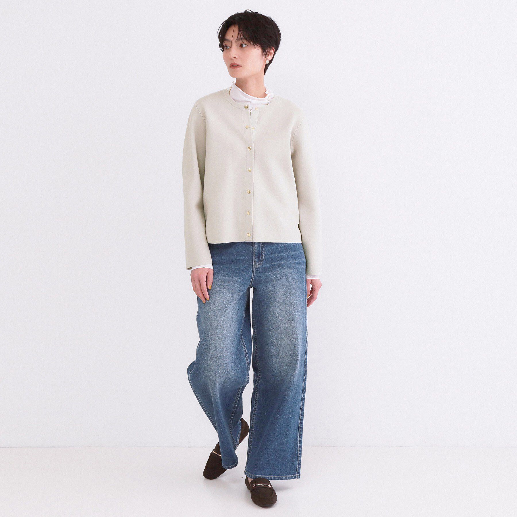 OPAQUE.CLIP「スナップボタンニットカーディガン【洗濯機OK/抗ピル】」|カーディガン|