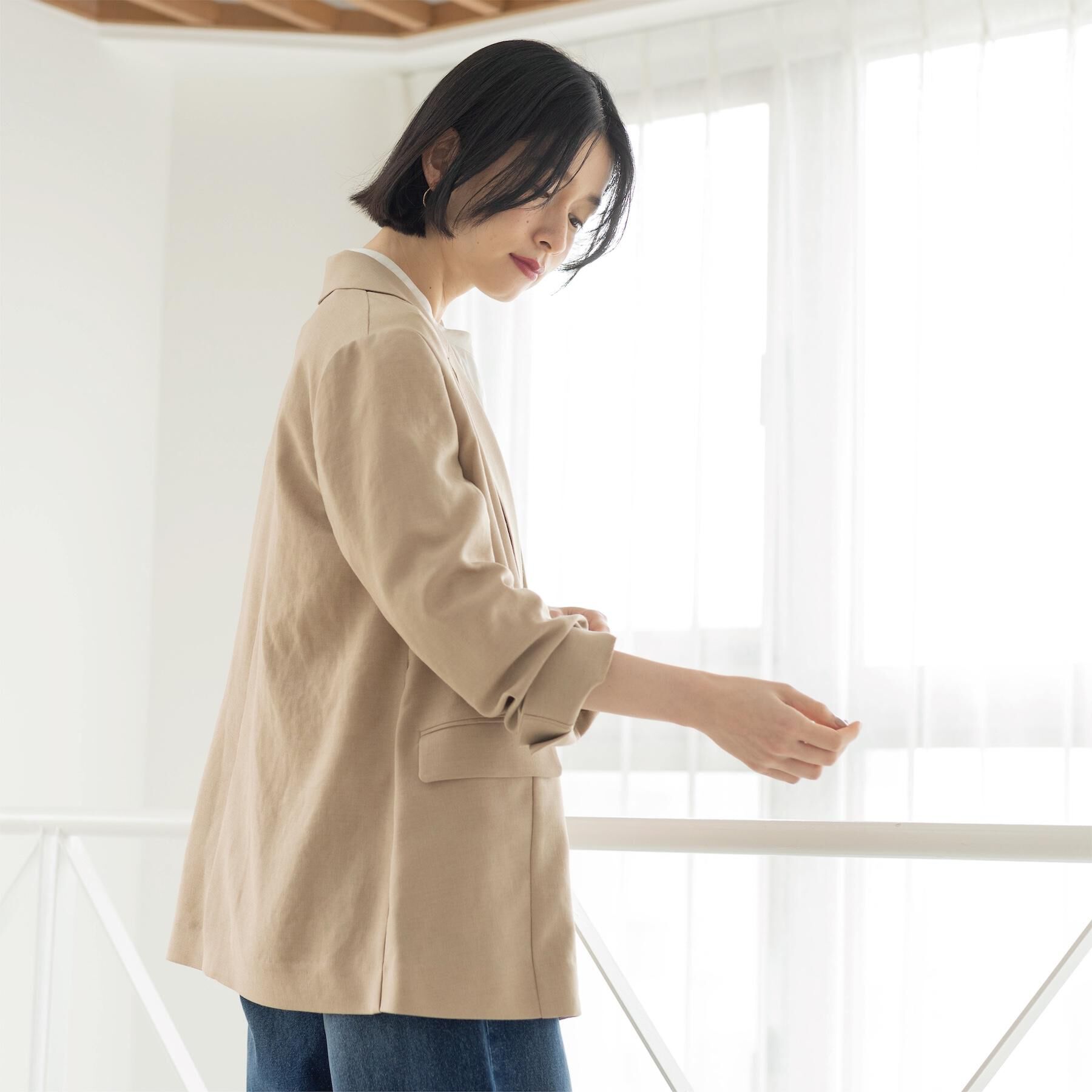 OPAQUE.CLIP「ダブルブレストジャケット【洗える/UVケア/防シワ加工/接触冷感】」|テーラードジャケット|