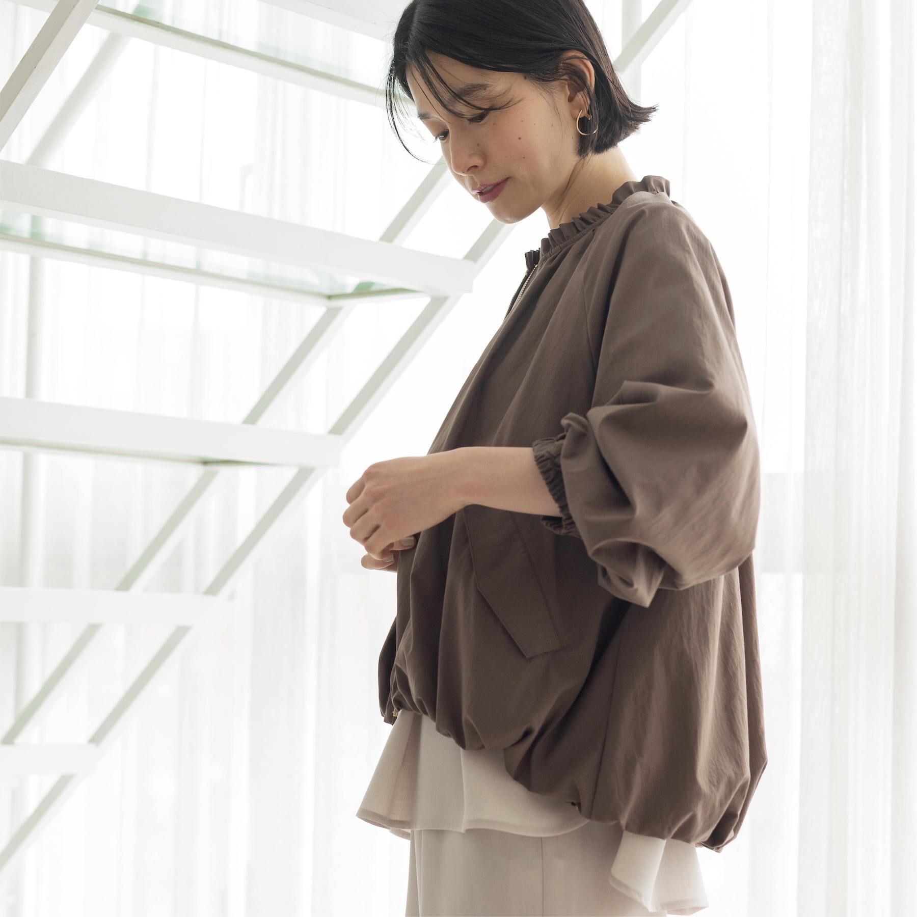 OPAQUE.CLIP「撥水 裾バルーンブルゾン【洗濯機OK】」|ブルゾン・スタジャン|