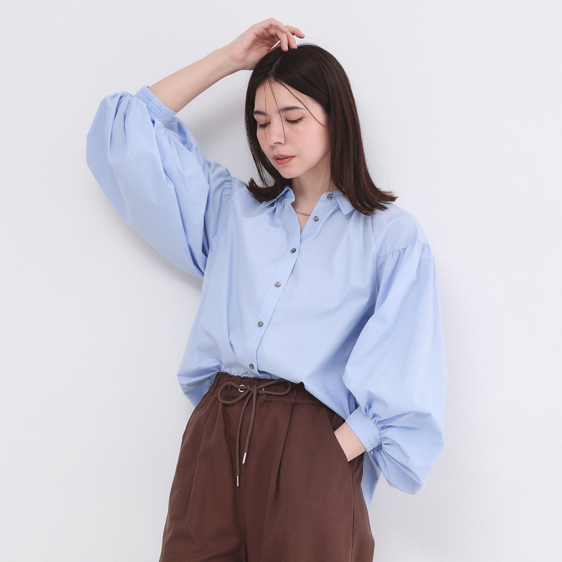 OPAQUE.CLIP「ボリュームスリーブシャツ【洗濯機OK】」|シャツ・ブラウス|